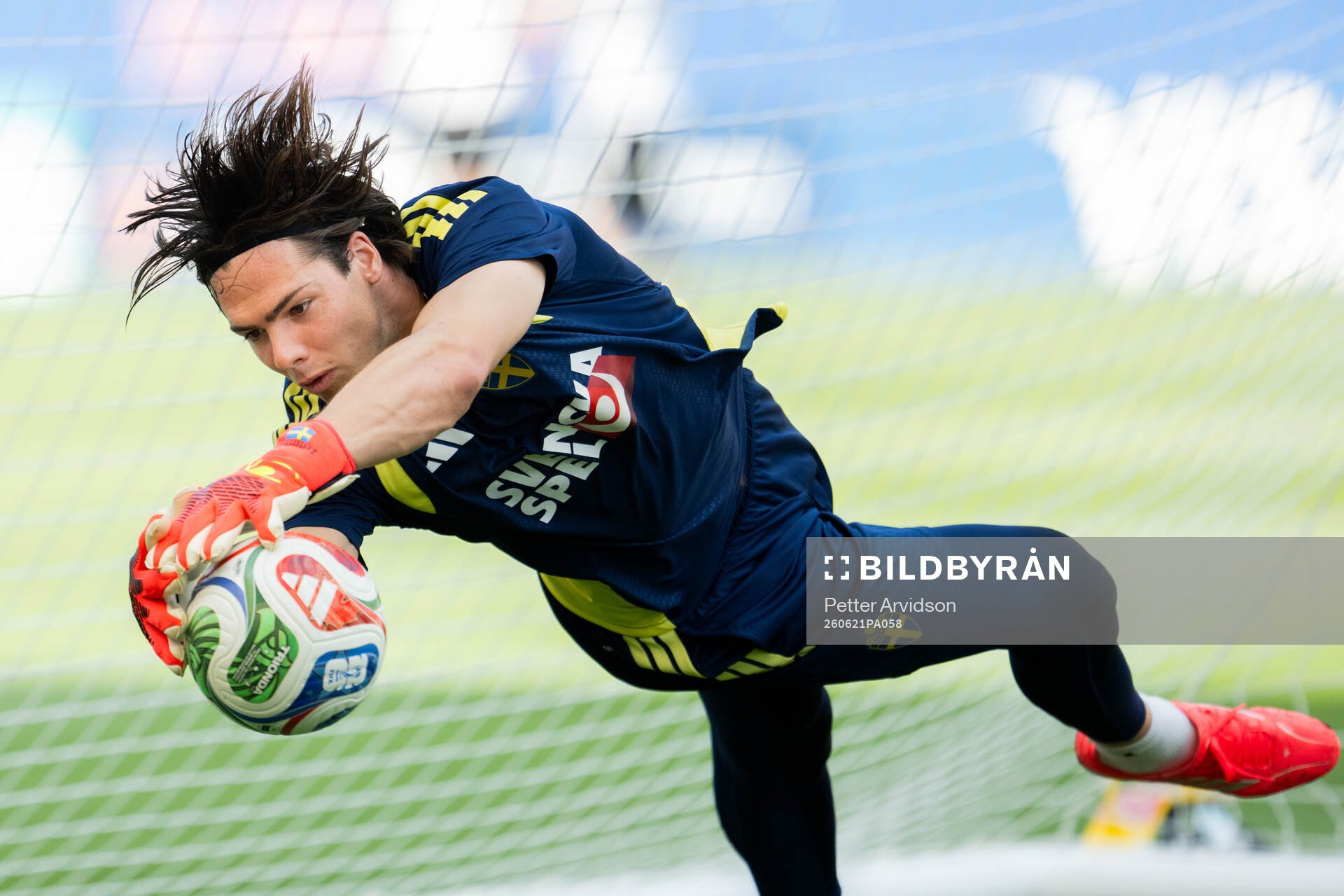 Goalkeeper Jacob Widell Zetterström of the Swedish