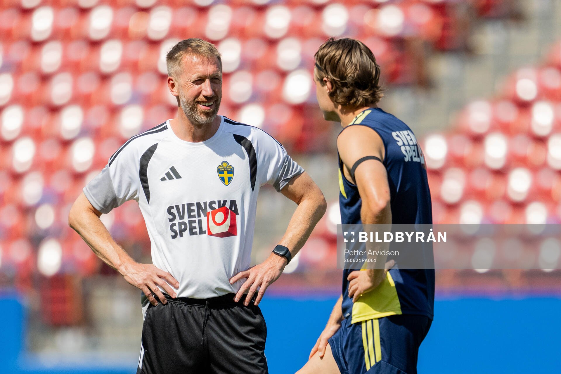 Head coach Graham Potter and Mattias Svanberg of the