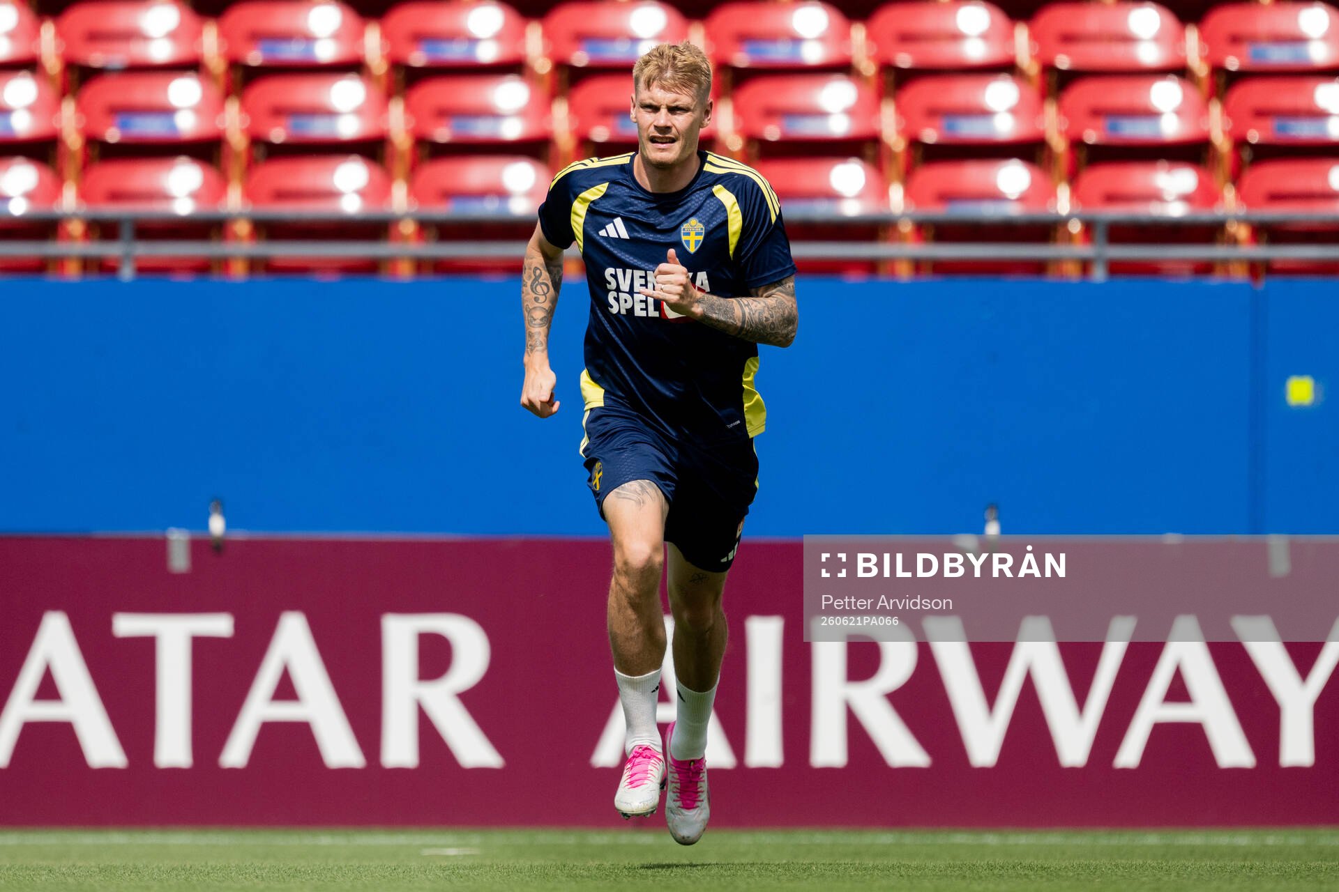 Eric Smith of the Swedish national football team at a
