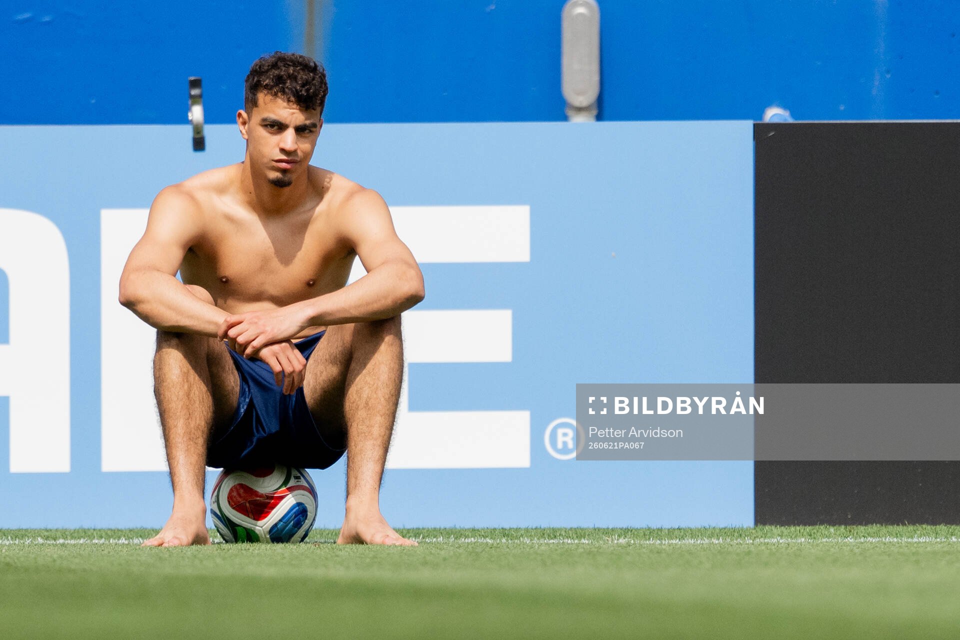 Yasin Ayari of the Swedish national football team at a