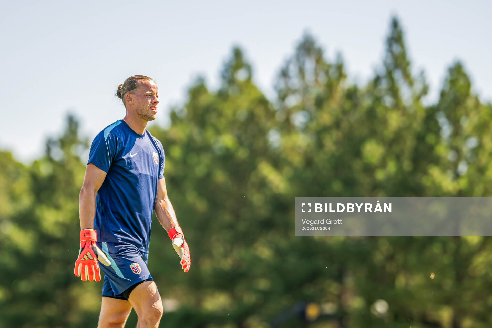 Goalkeeper Ørjan Håskjold Nyland of the Norwegian