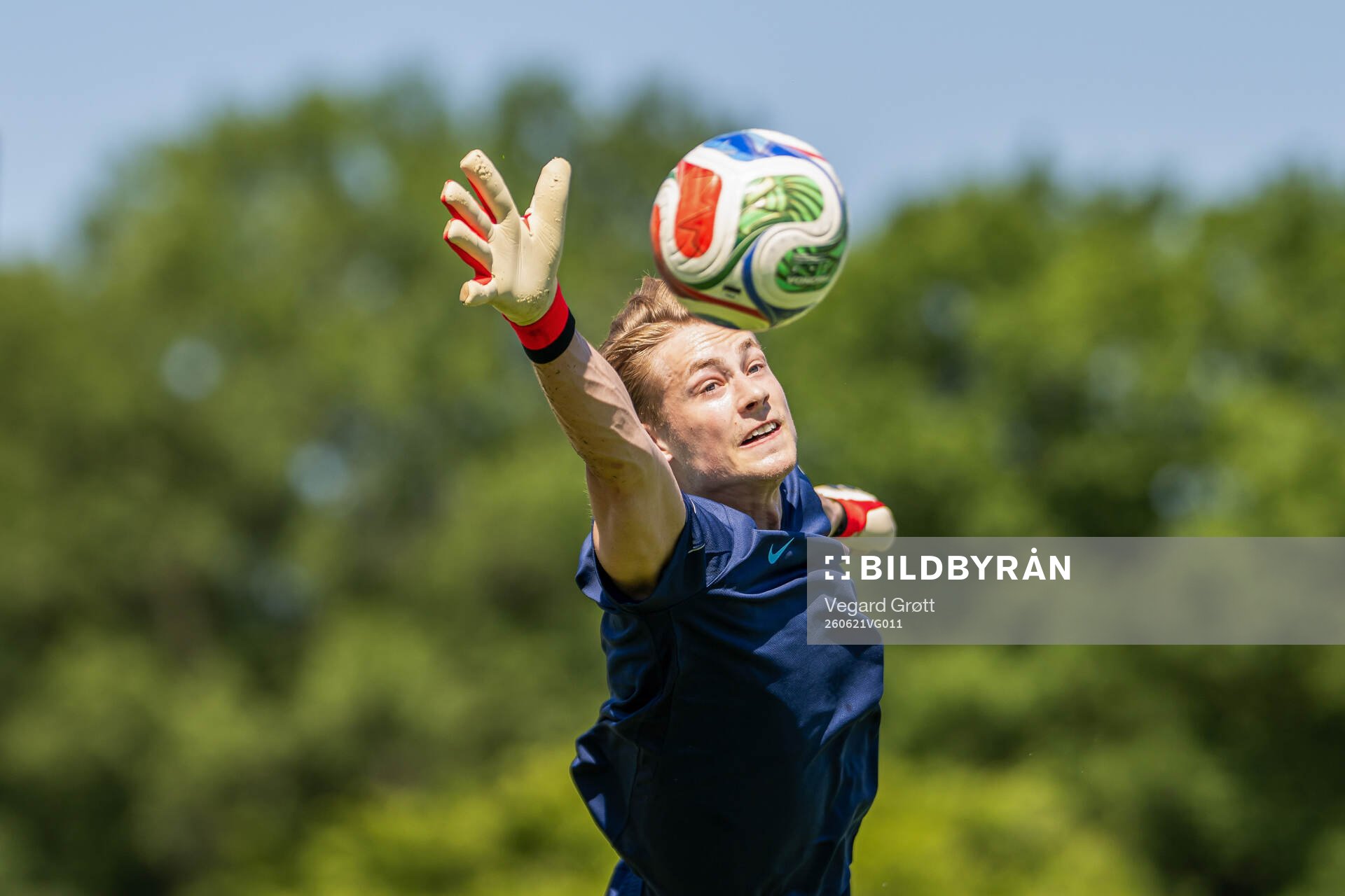 Goalkeeper Sander Tangvik of the Norwegian national