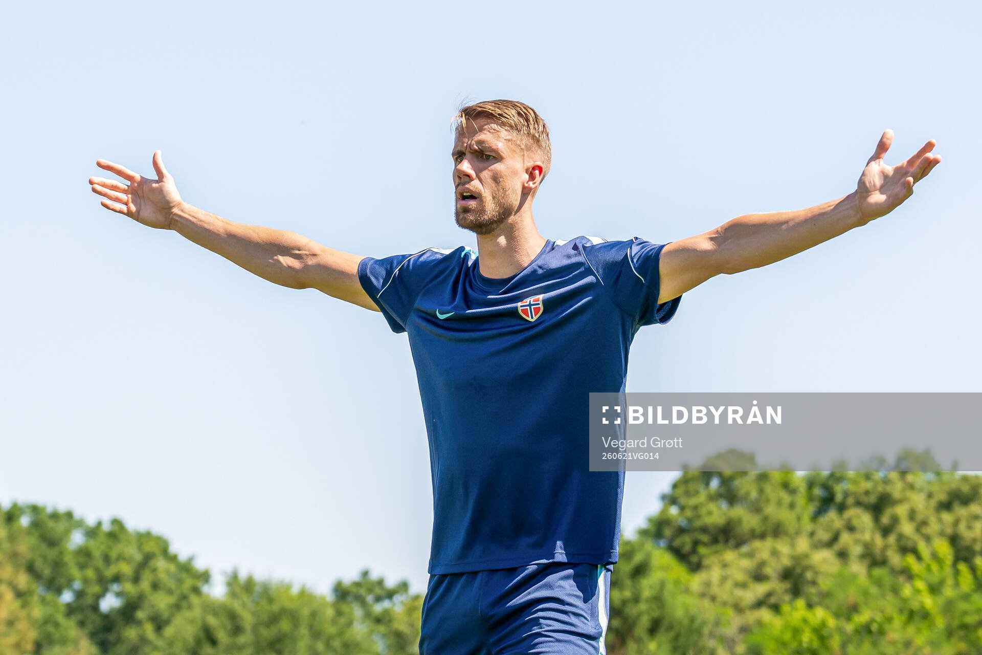Kristoffer Ajer of the Norwegian national football team at
