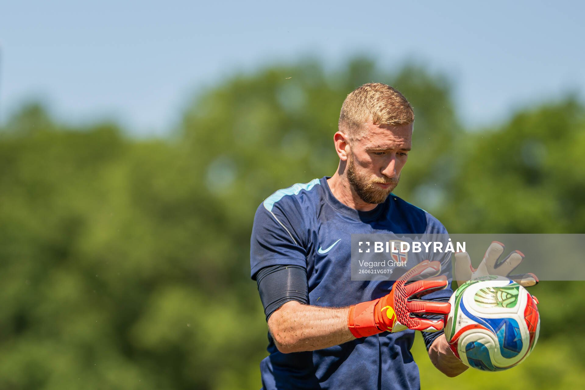 Goalkeeper Egil Selvik of the Norwegian national football