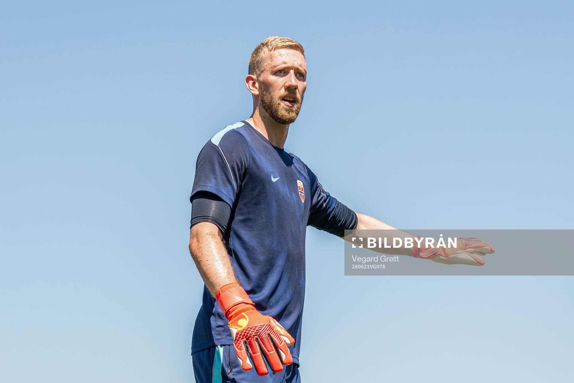 Goalkeeper Egil Selvik of the Norwegian national football