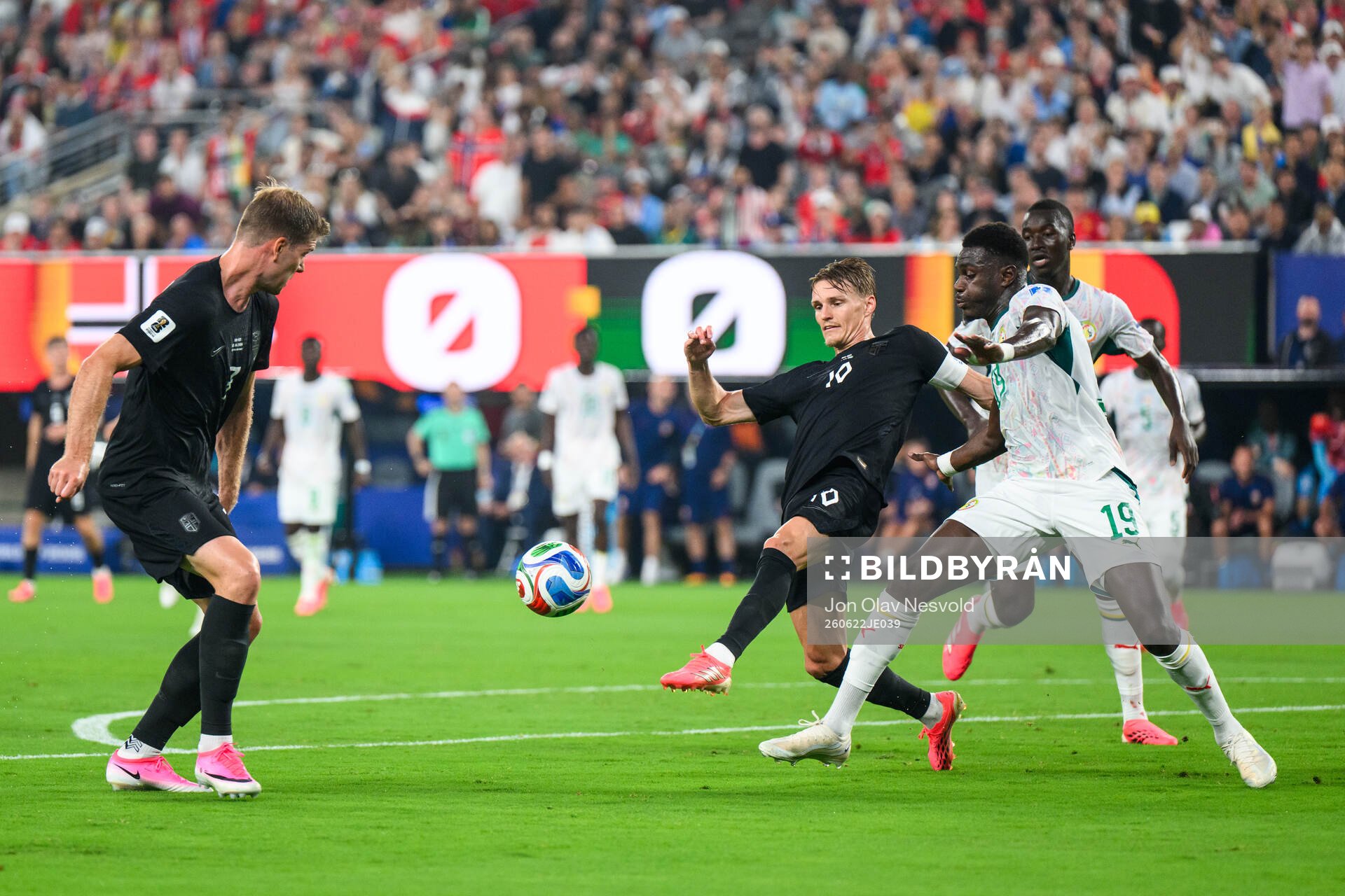Alexander Sørloth and Martin Ødegaard of Norway against