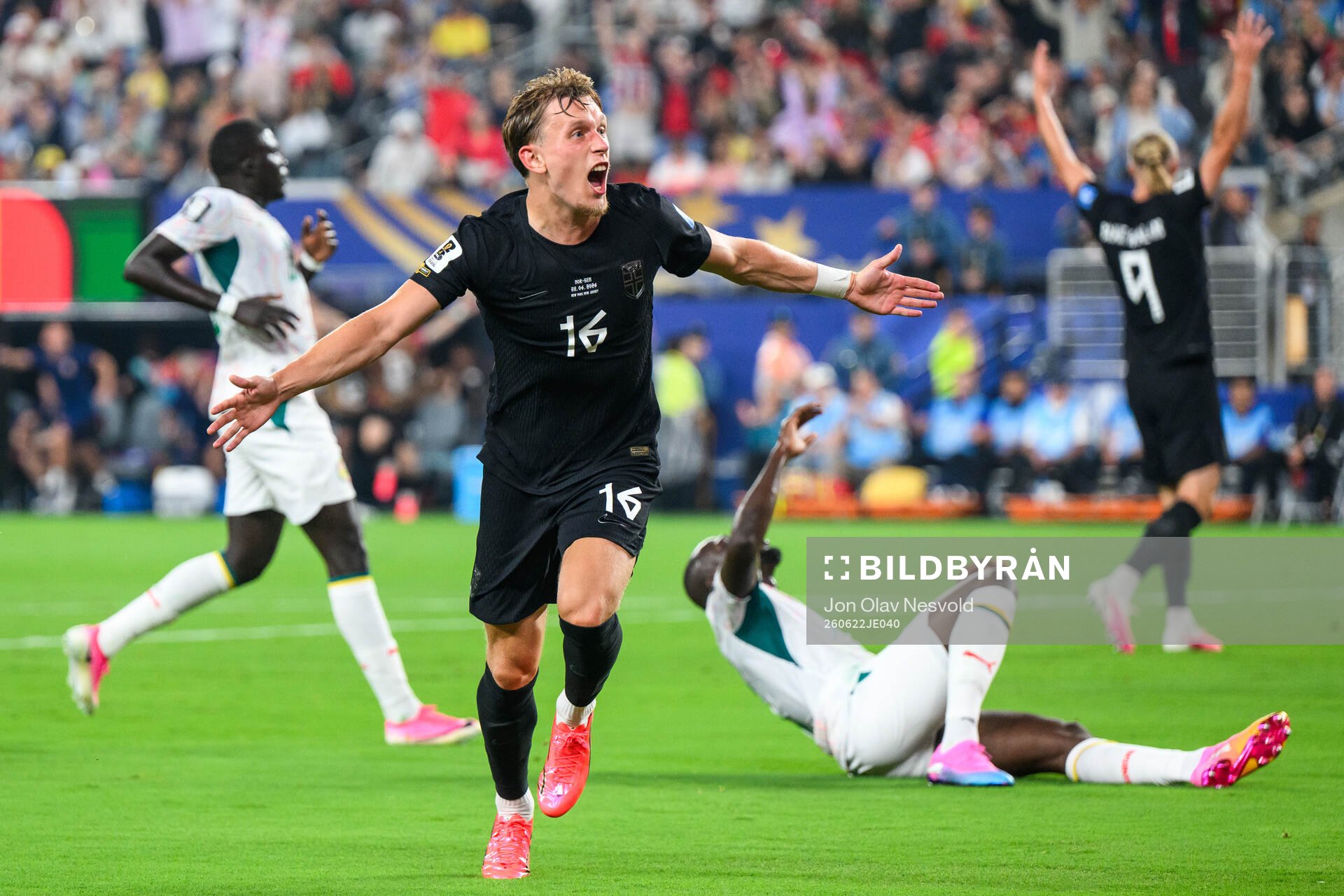 Marcus Holmgren Pedersen of Norway celebrates