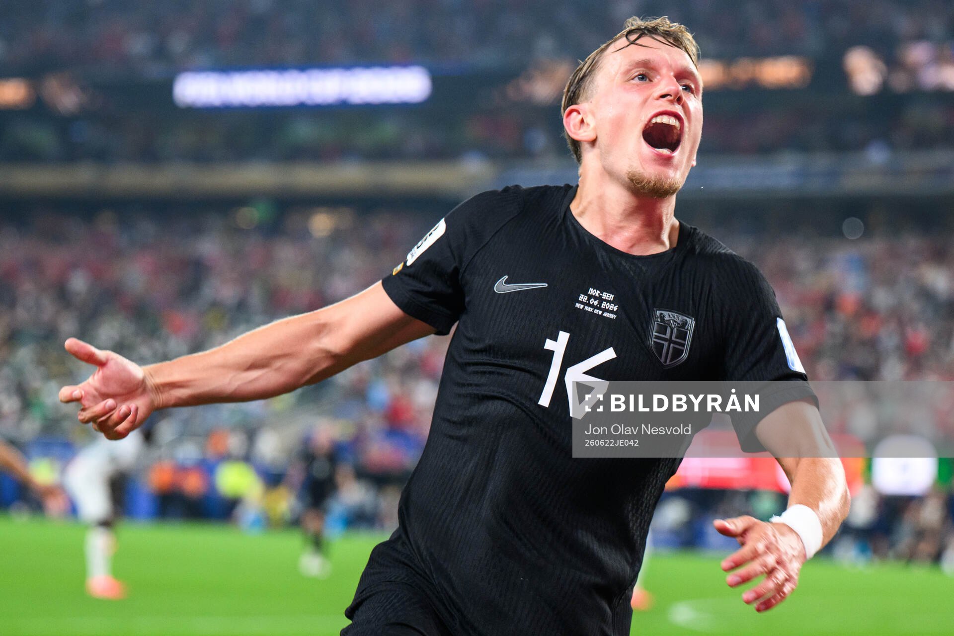 Marcus Holmgren Pedersen of Norway celebrates