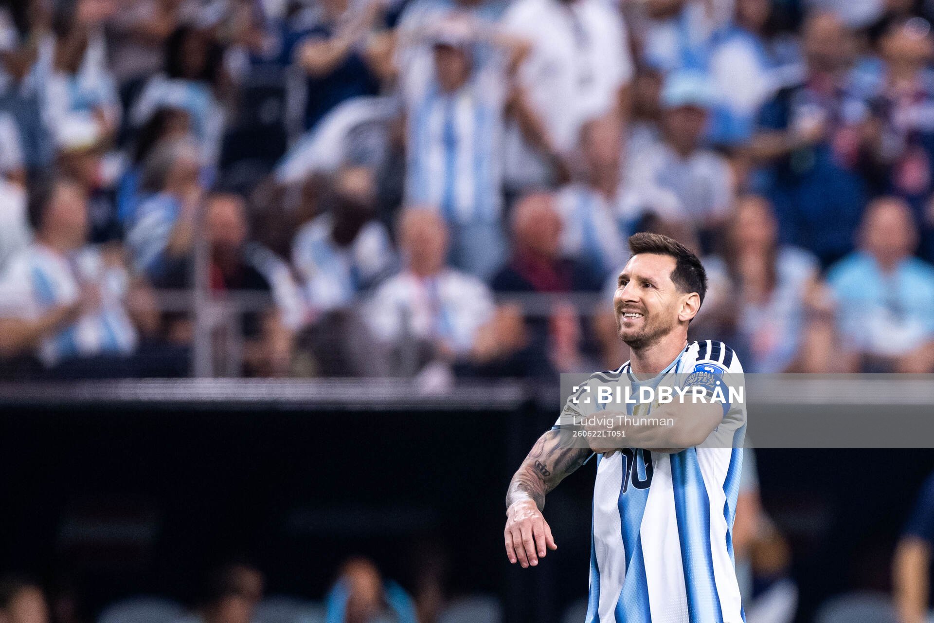Lionel Messi of Argentina looks dejected