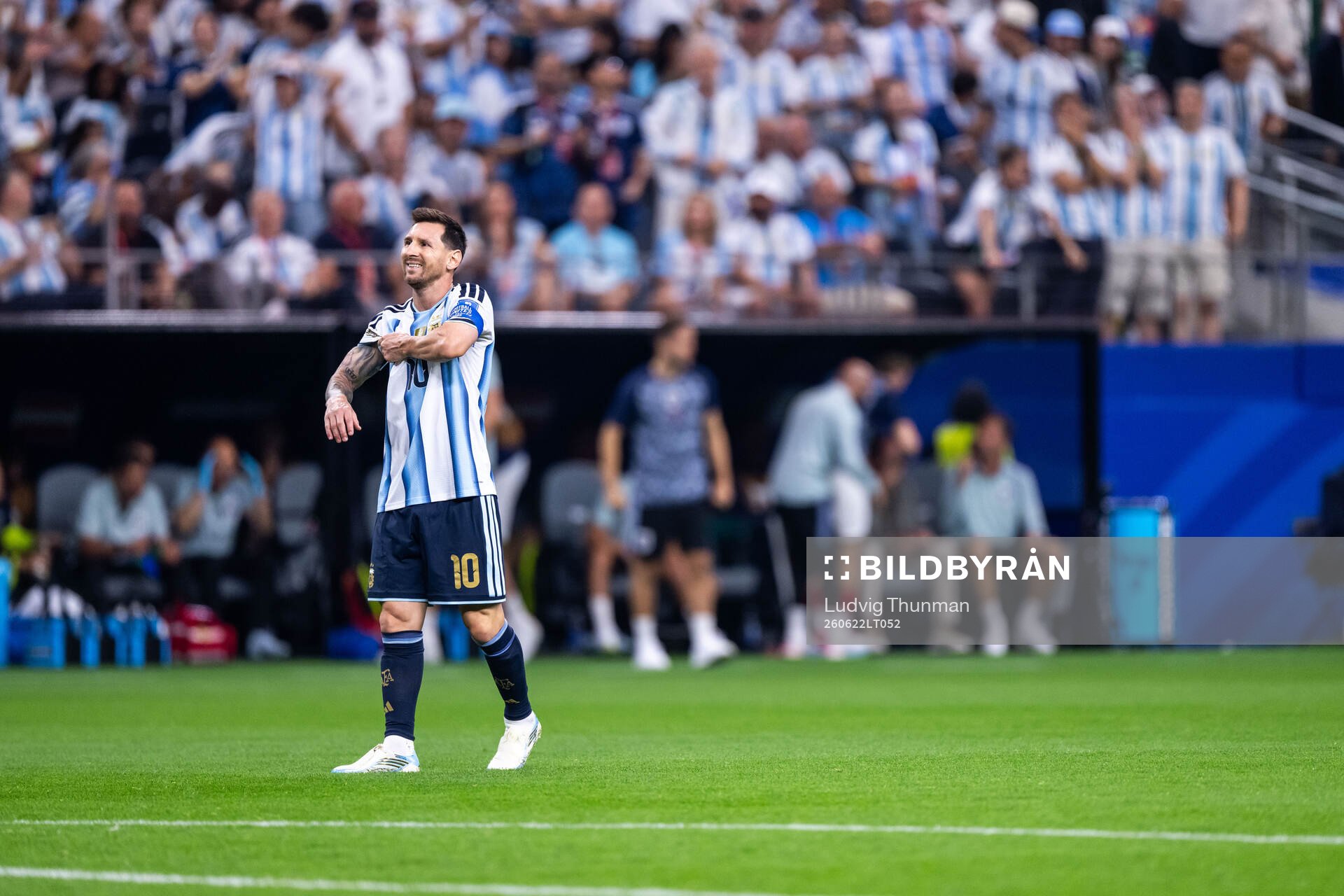 Lionel Messi of Argentina looks dejected