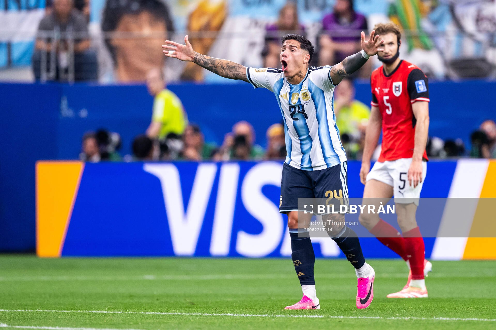 Enzo Fernandez of Argentina reacts