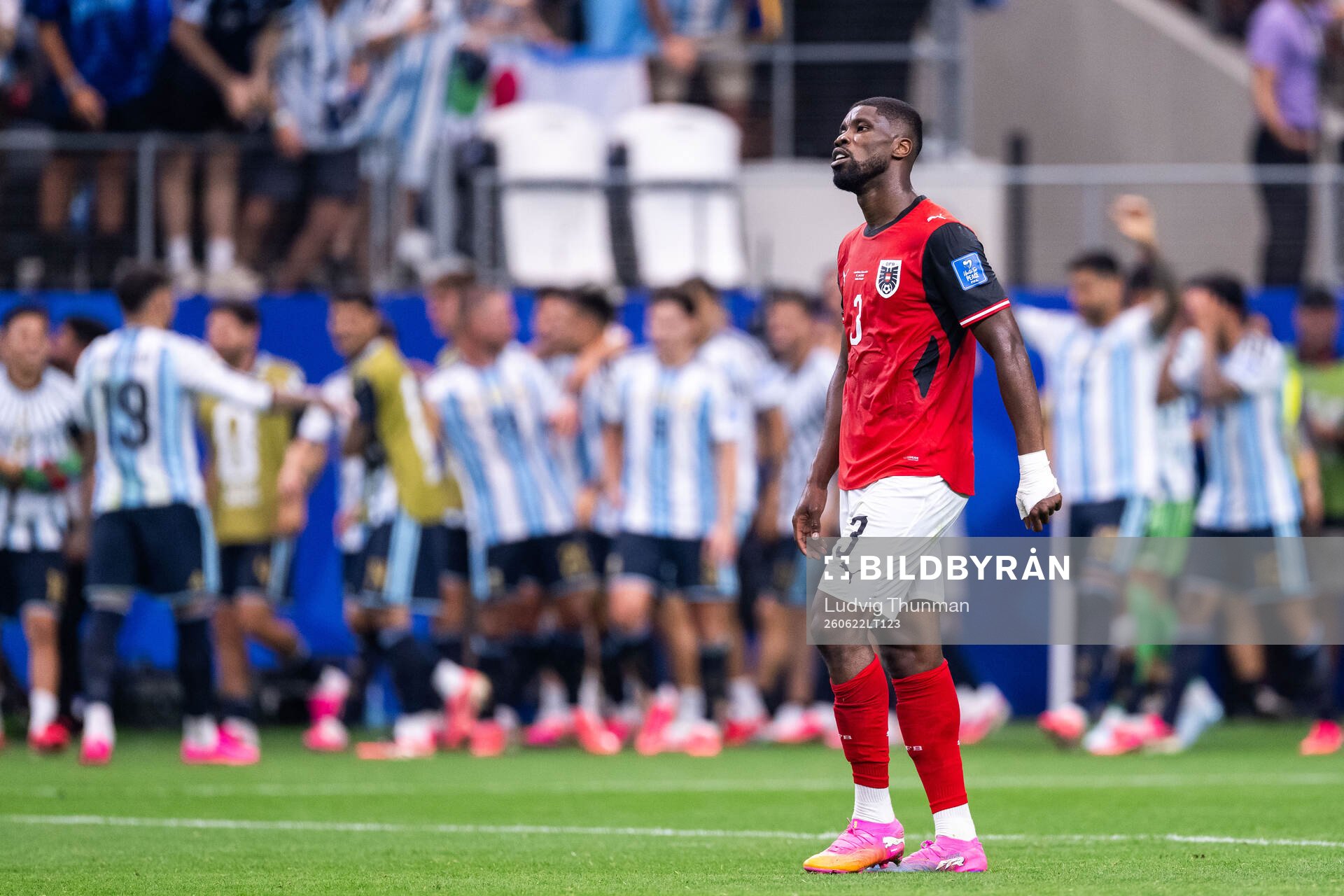 Kevin Danso of Austria looks dejected