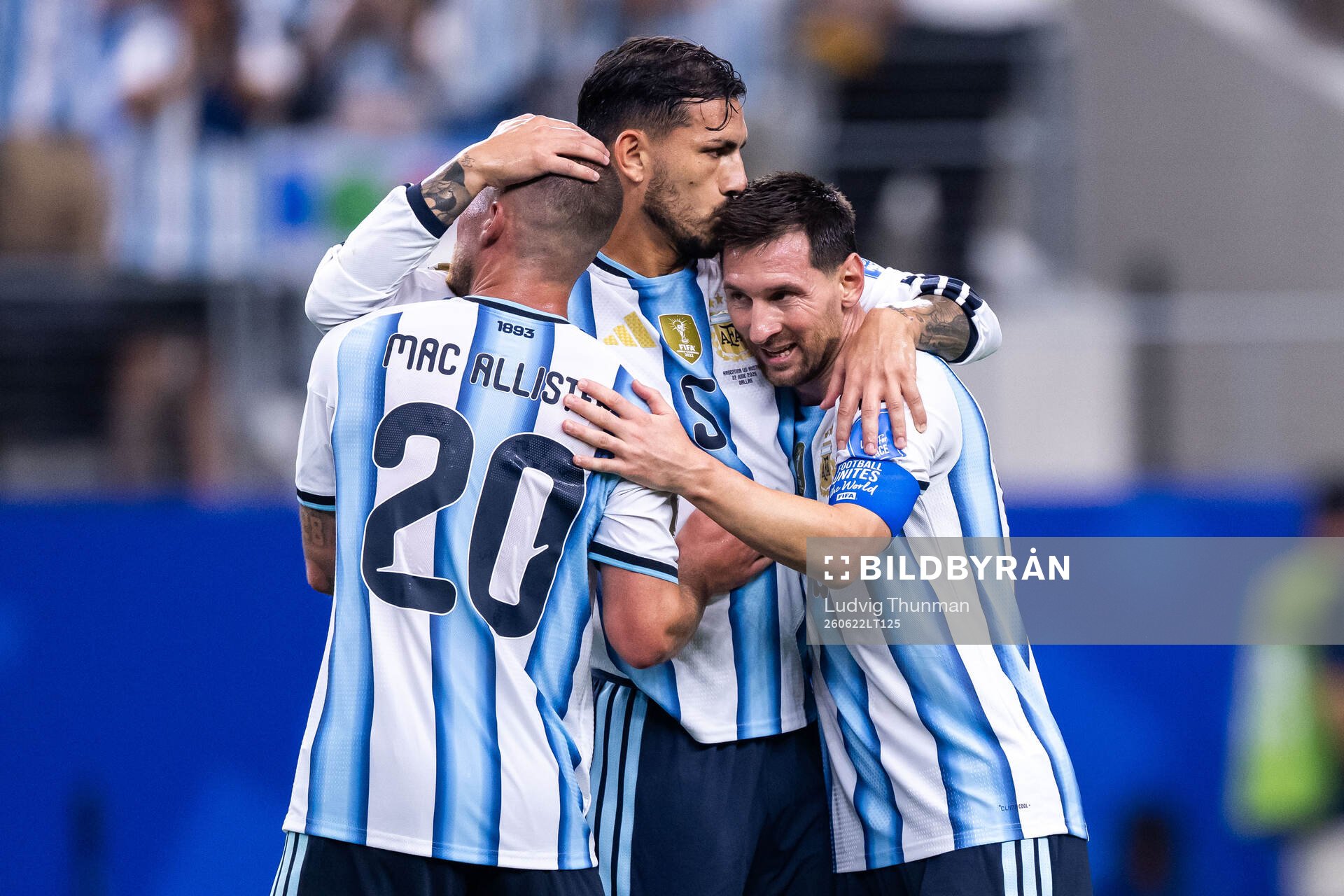 Alexis Mac Allister, Leandro Paredes and Lionel Messi of