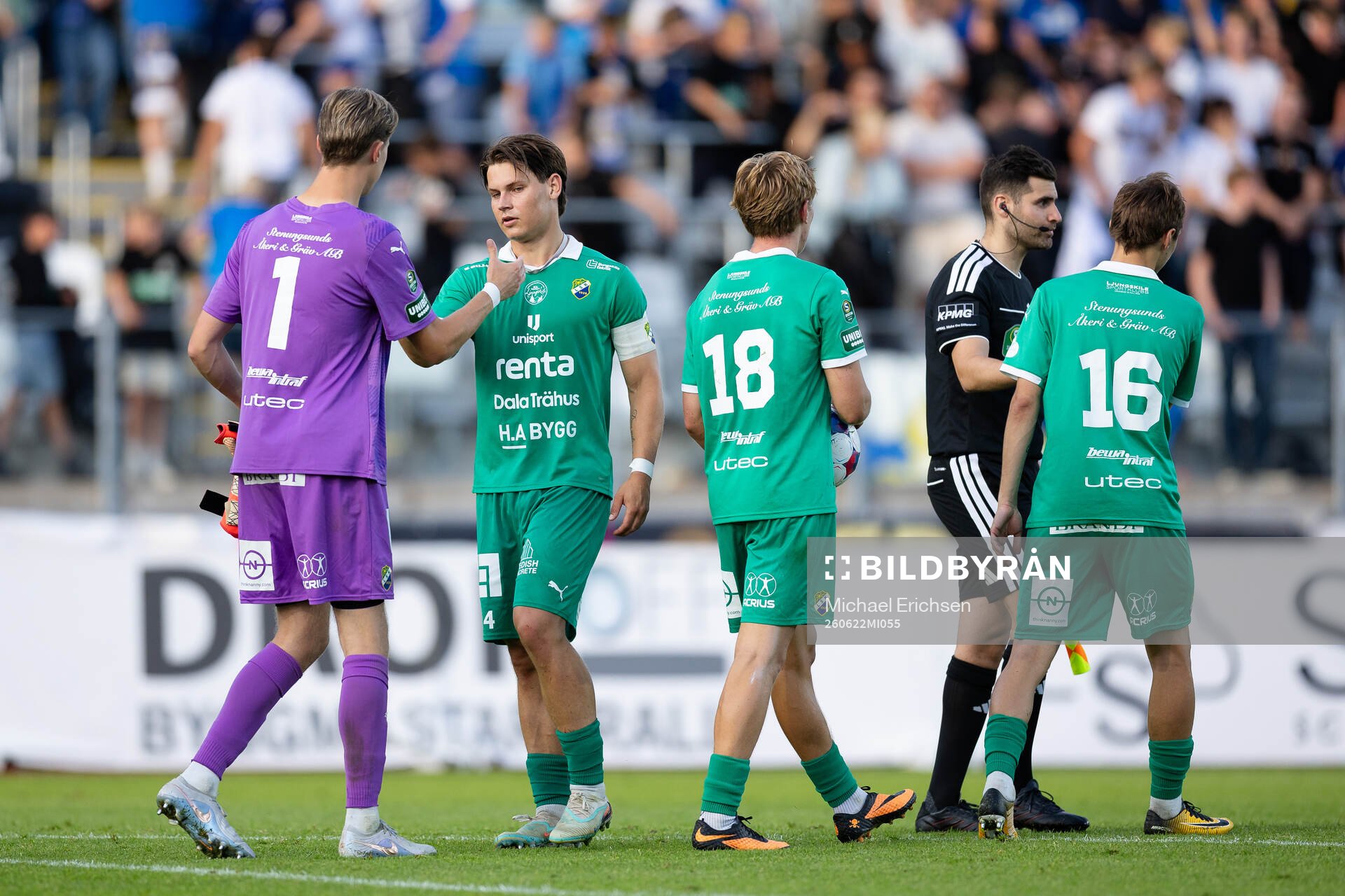 Ljungskiles målvakt Lukas Eriksson, Daniel Lagerlöf, Hugo