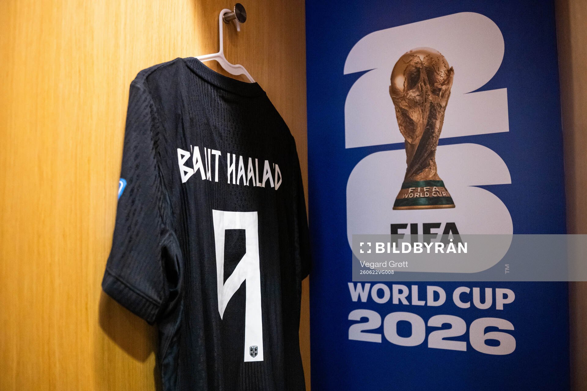 The kit of Erling Braut Haaland of Norway in the dressing