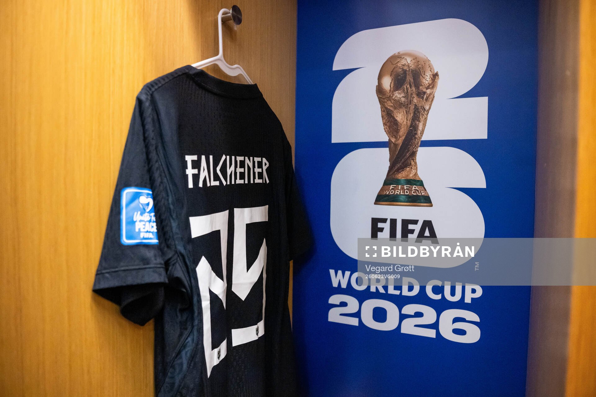 The kit of Henrik Falchener of Norway in the dressing room
