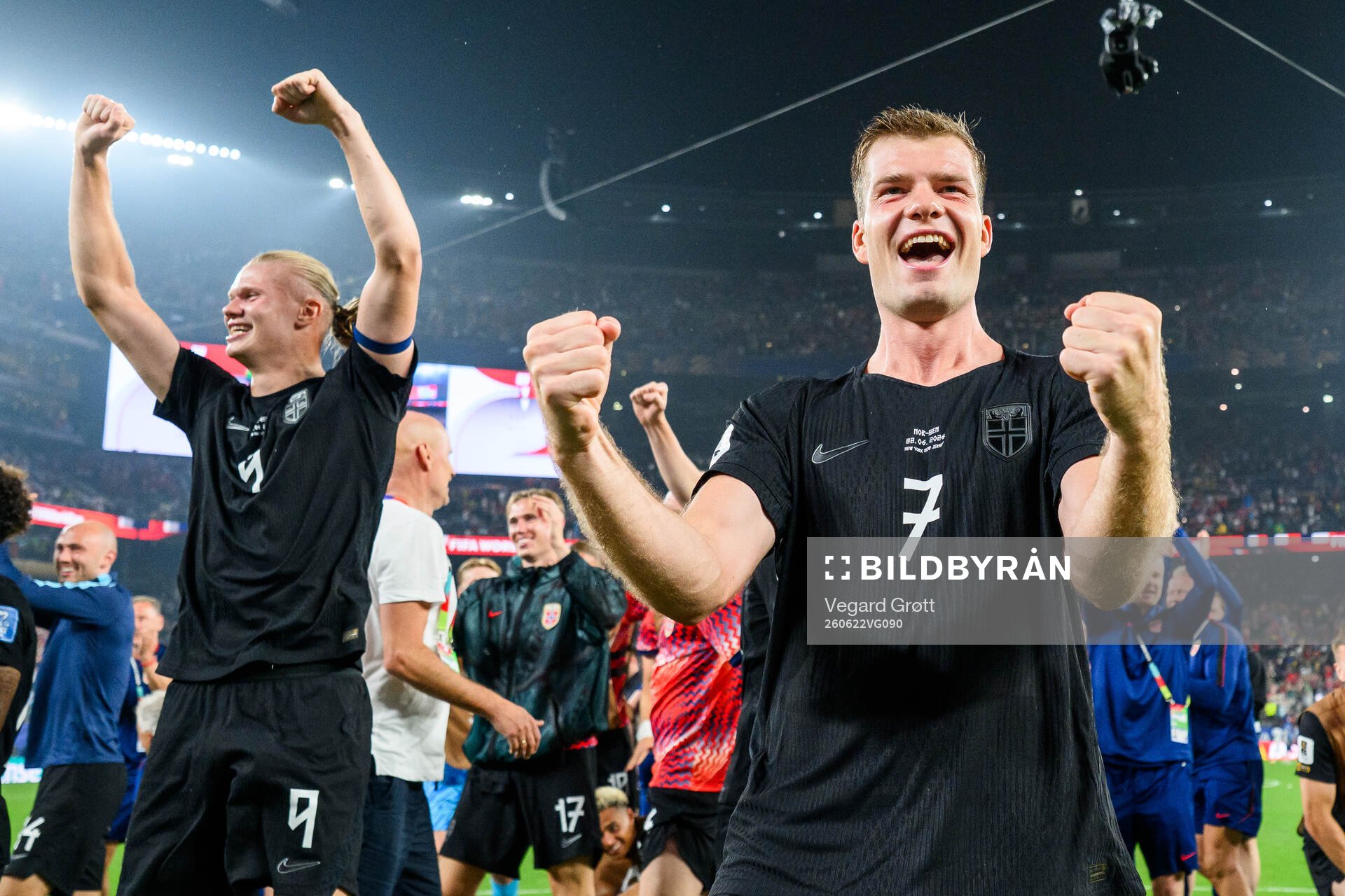 Alexander Sørloth of Norway celebrates