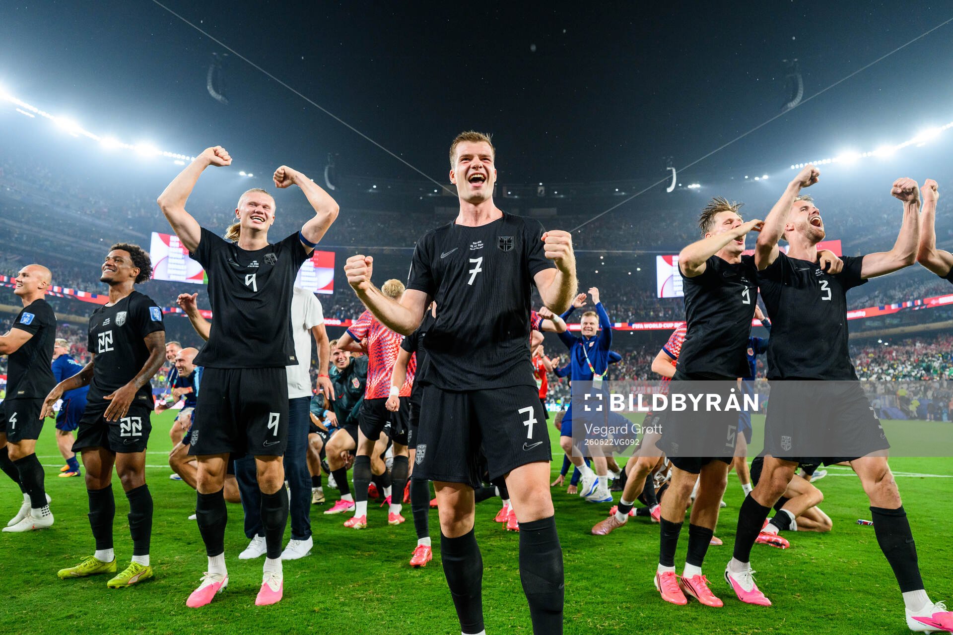 Alexander Sørloth of Norway celebrates