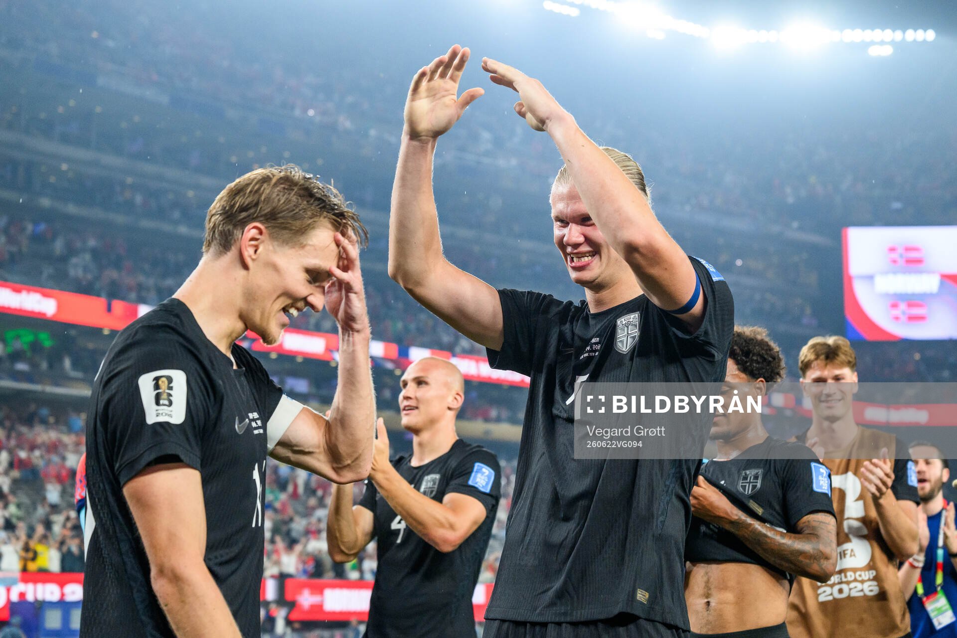 Martin Ødegaard and Erling Braut Haaland of Norway