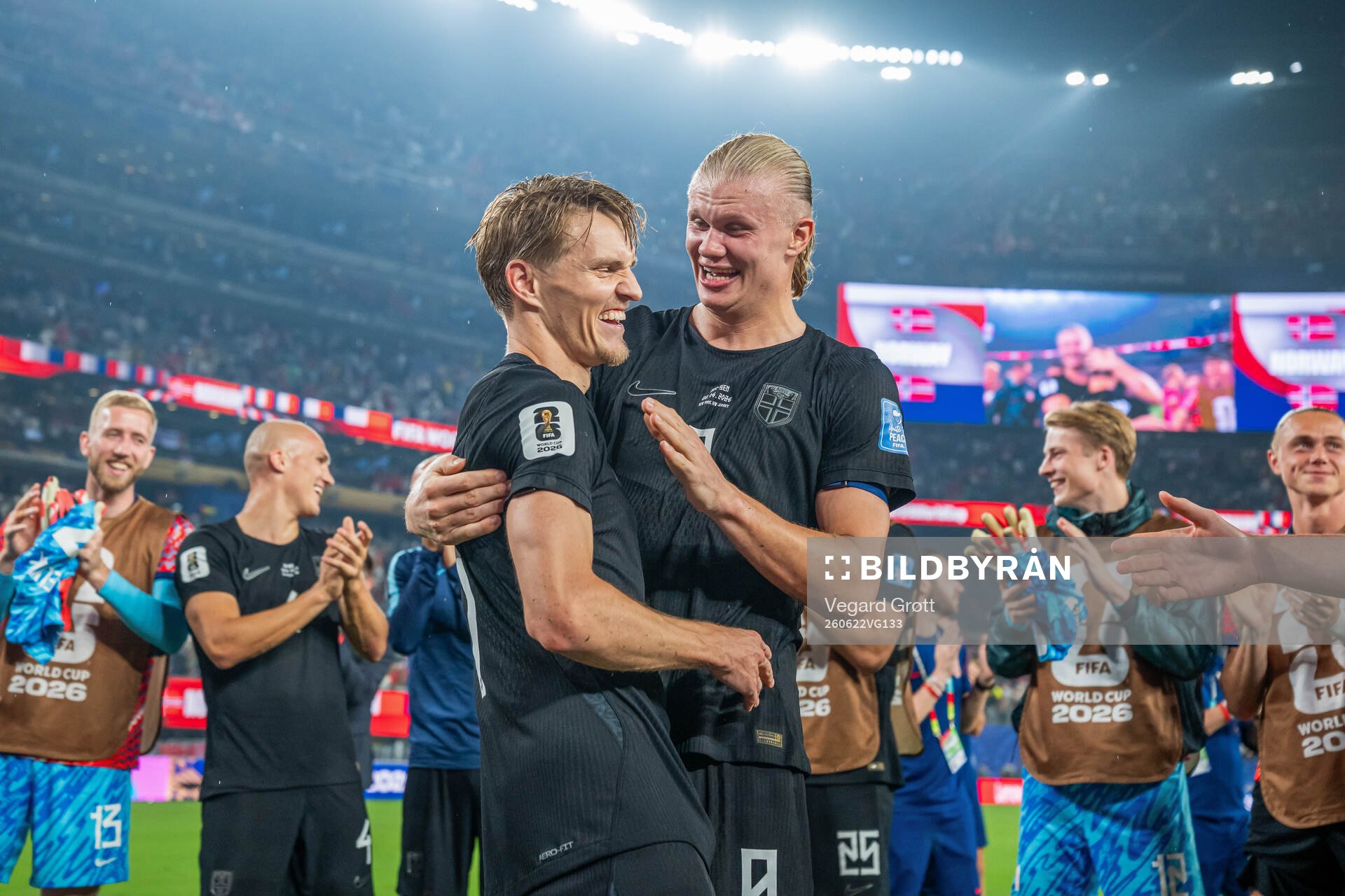 Martin Ødegaard and Erling Braut Haaland of Norway