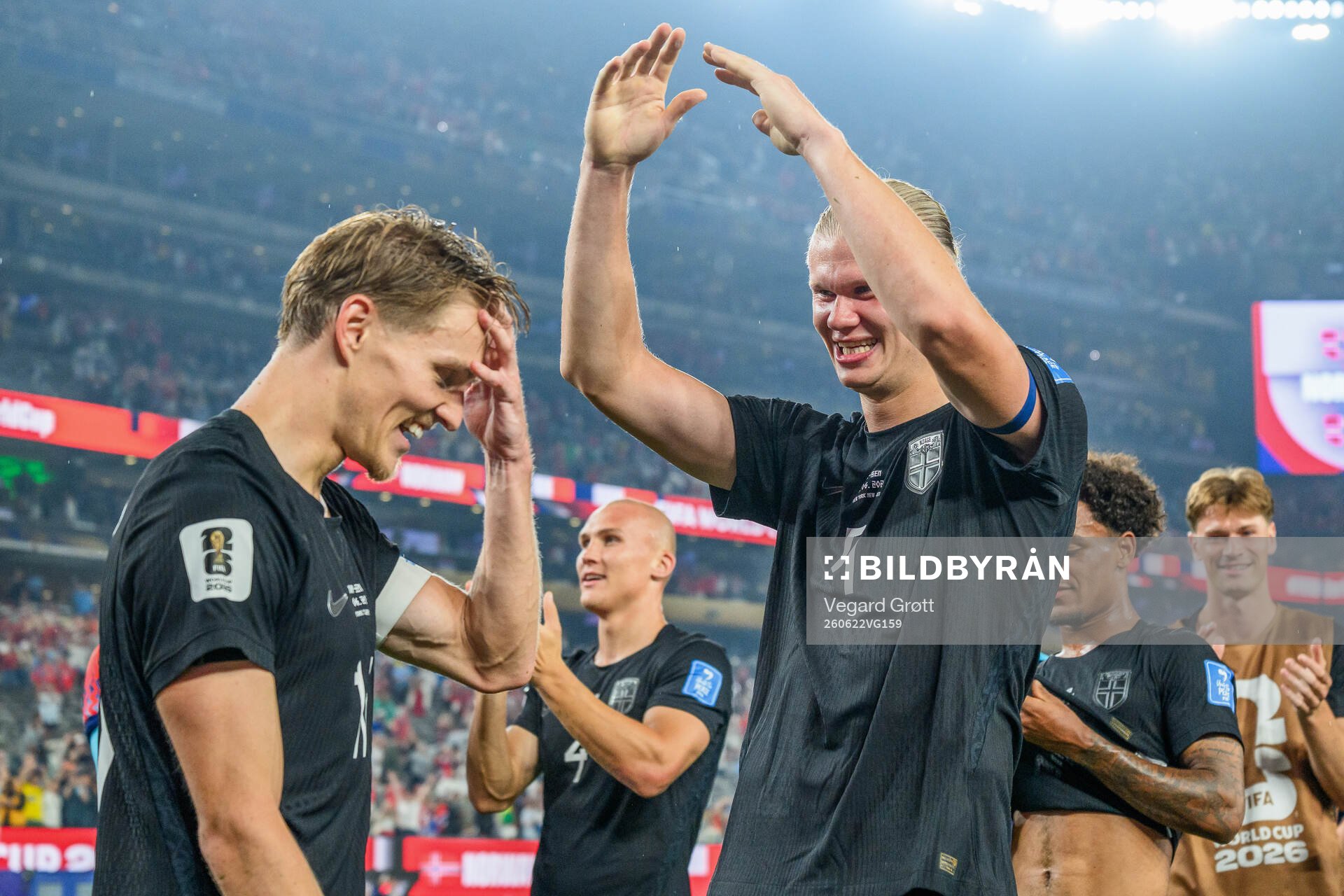 Martin Ødegaard and Erling Braut Haaland of Norway