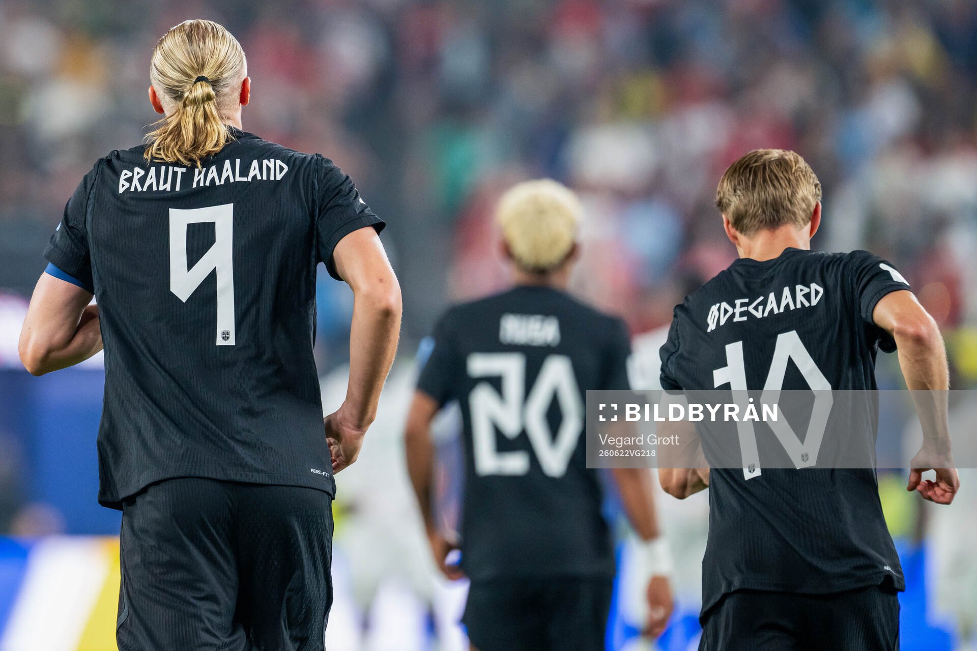 Erling Braut Haaland, Antonio Nusa and Martin Ødegaard of