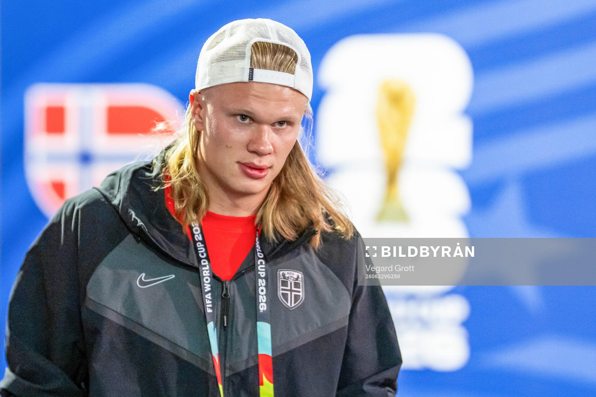 Erling Braut Haaland of Norway arrives