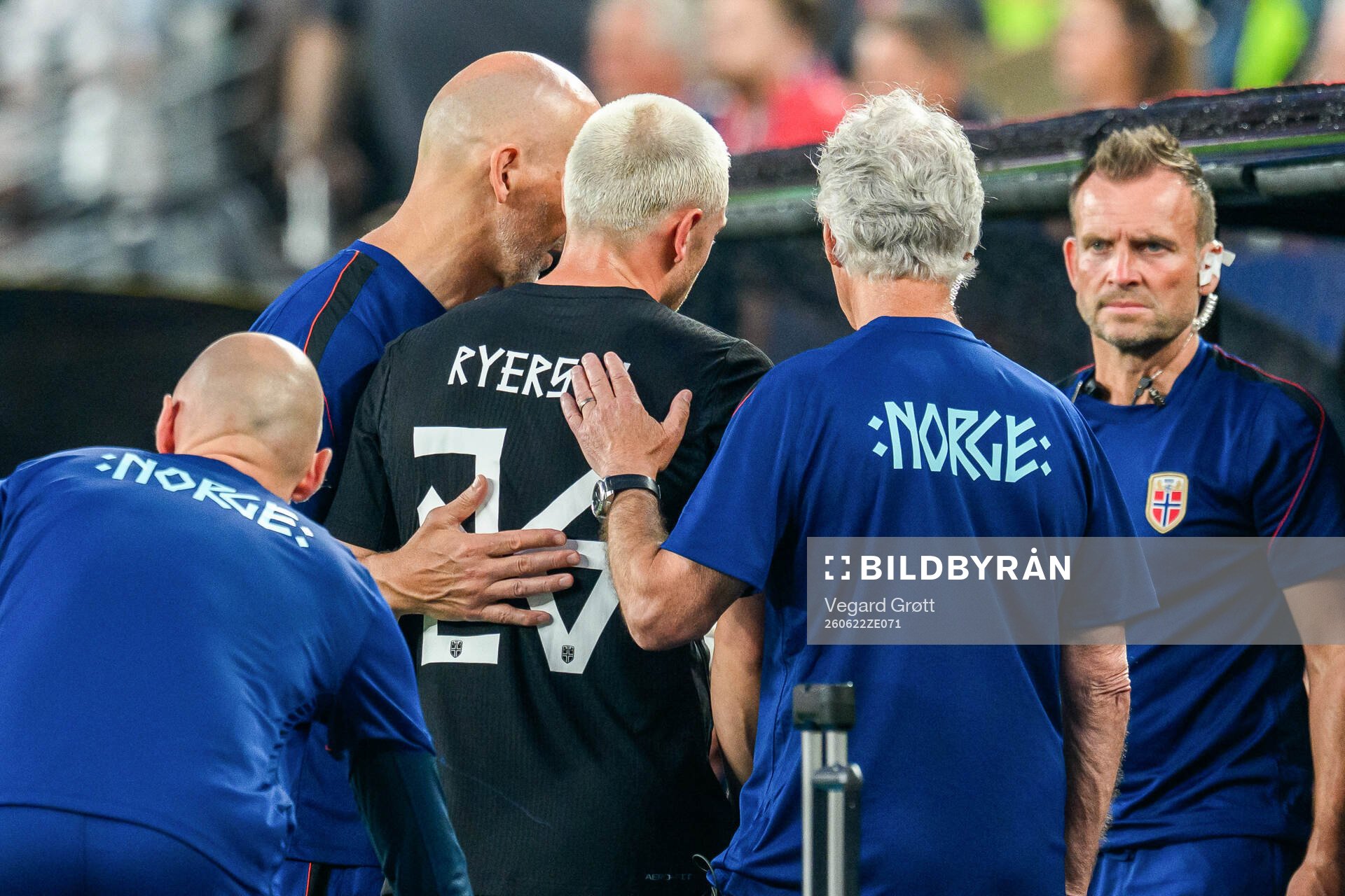 Julian Ryerson of Norway is being substituted