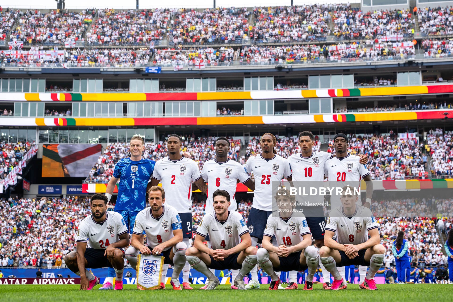 The starting eleven of England goalkeeper Jordan Pickford,