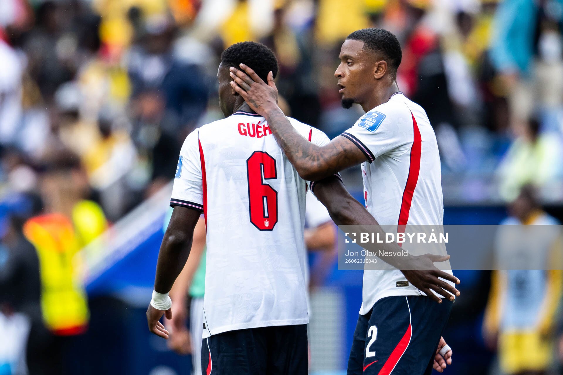 Marc Guehi and Ezri Konsa of England
