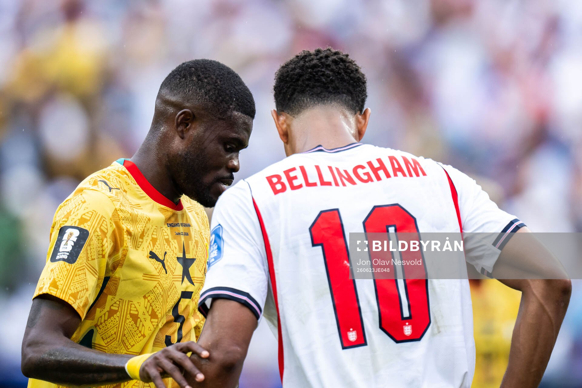 Thomas Partey of Ghana and Jude Bellingham of England