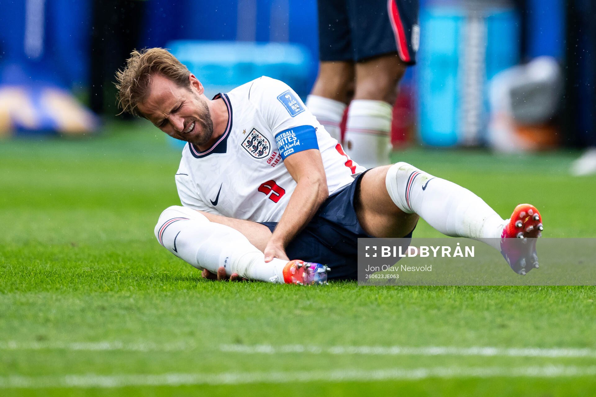 Harry Kane of England in pain