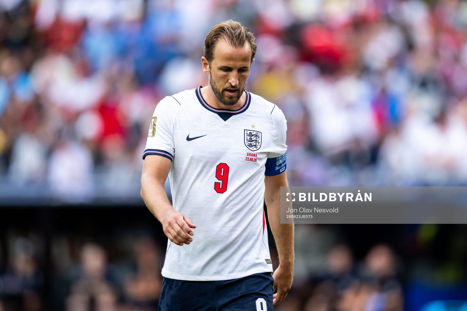 Harry Kane of England looks dejected