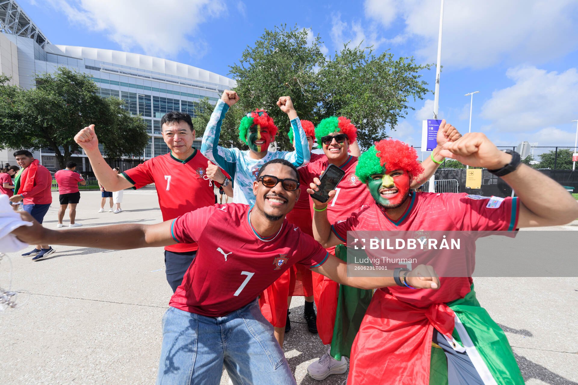 Fans of Portugal outside Houston stadium