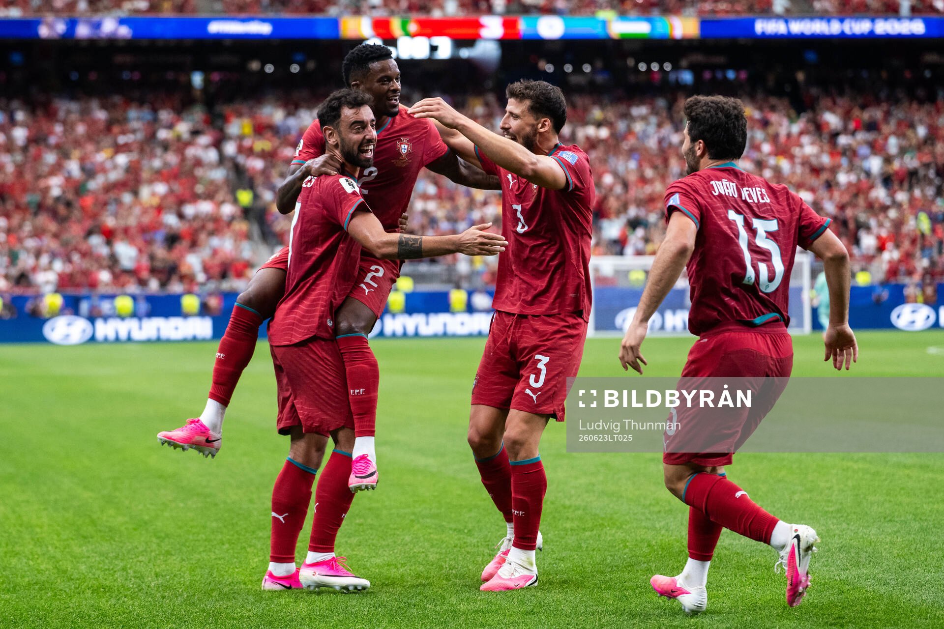 Bruno Fernandes, Nelson Semedo, Joao Cancelo and Joao Neves