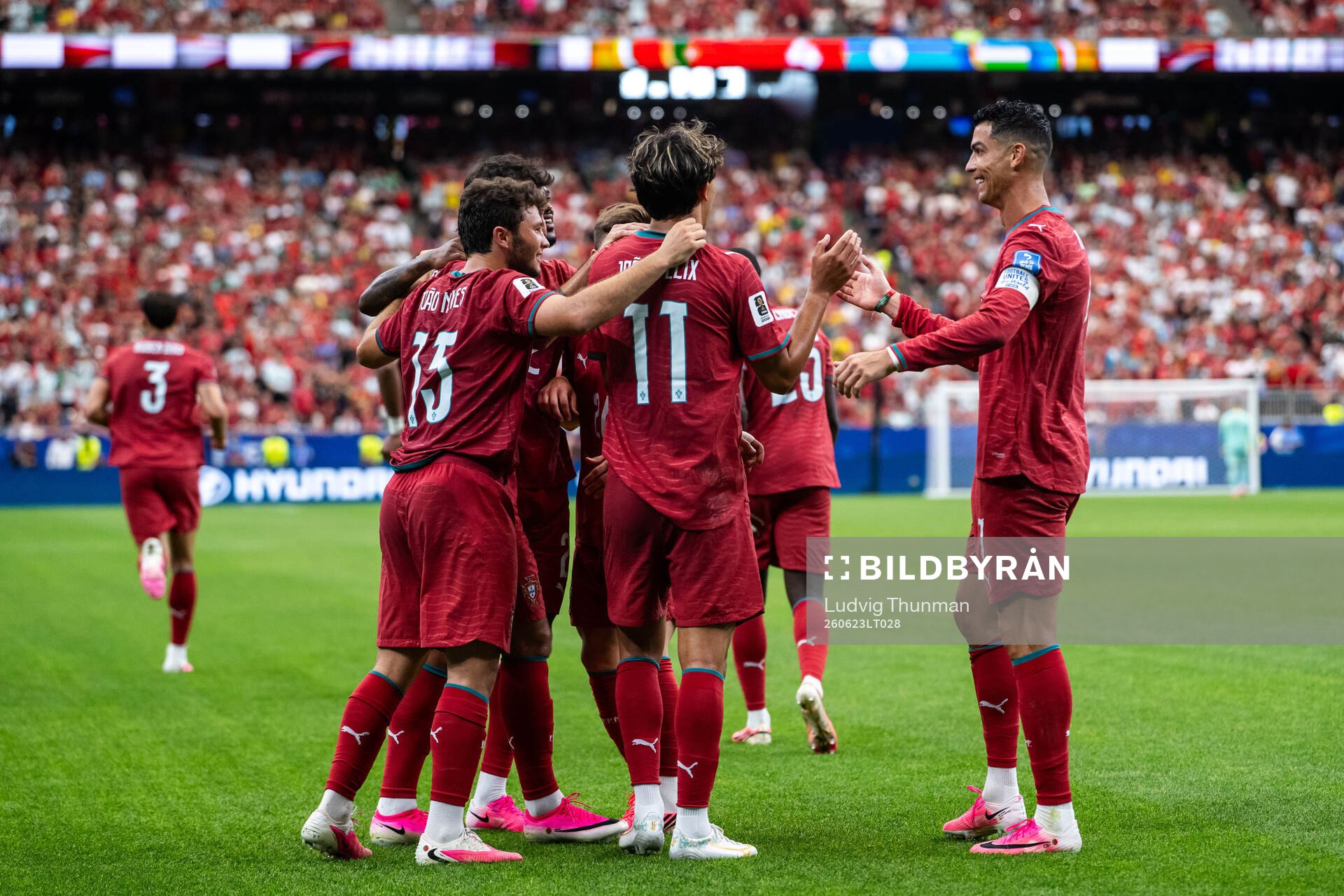 Bruno Fernandes, Joao Neves, Joao Felix and Cristiano