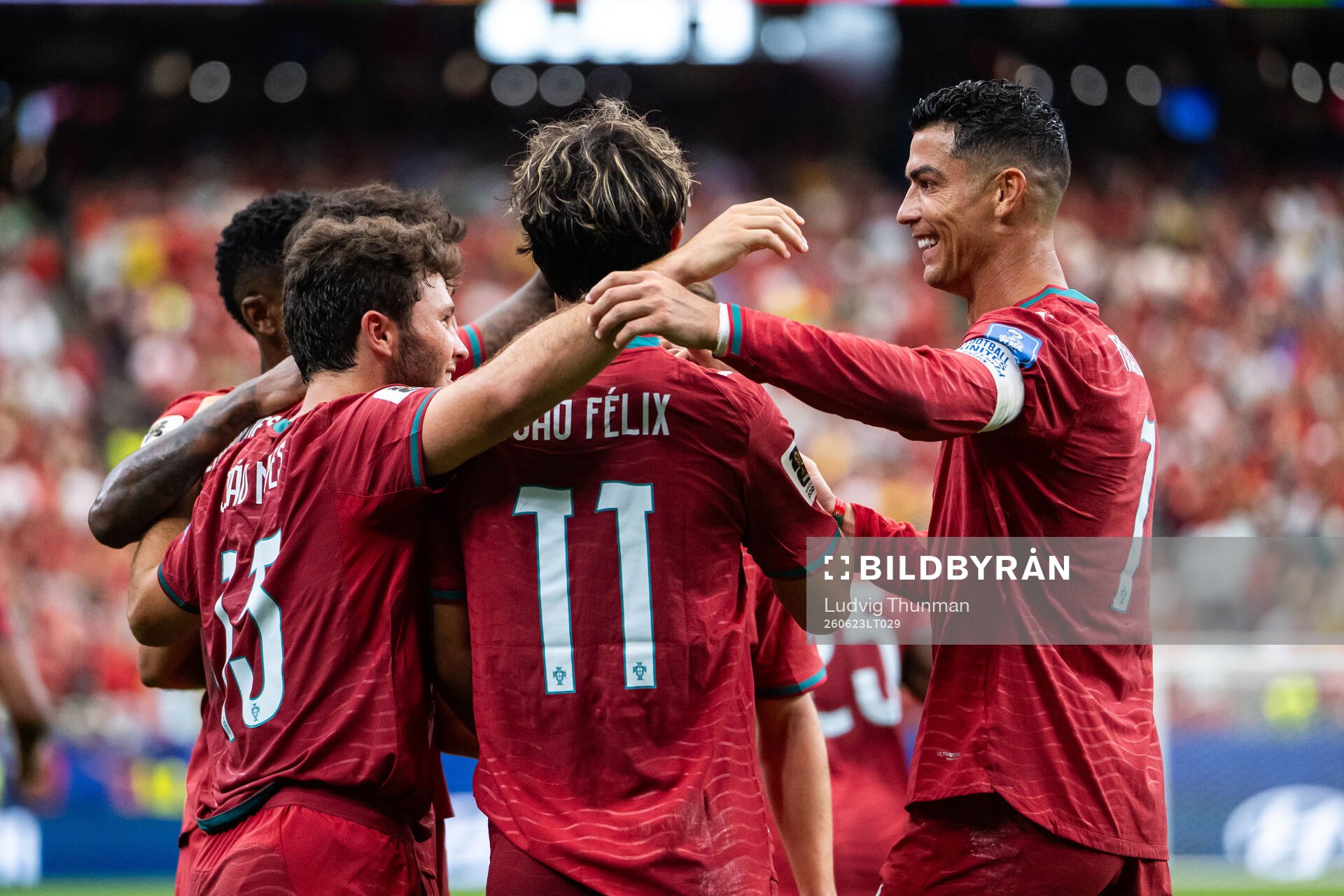 Bruno Fernandes, Joao Neves, Joao Felix and Cristiano