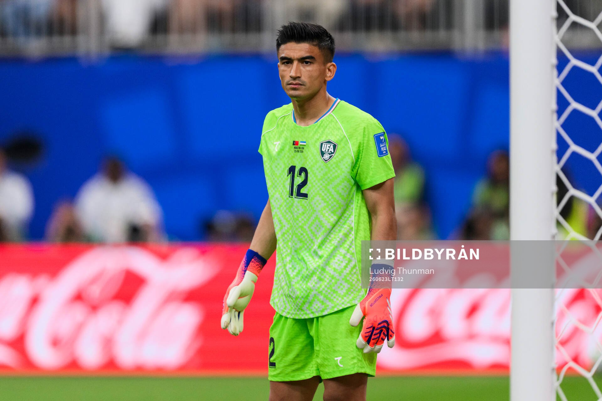 Goalkeeper Abduvohid Nematov of Uzbekistan