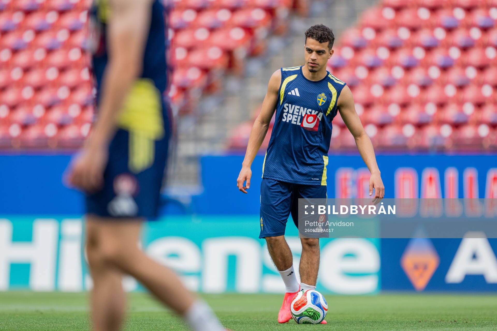 Yasin Ayari of the Swedish national football team at a