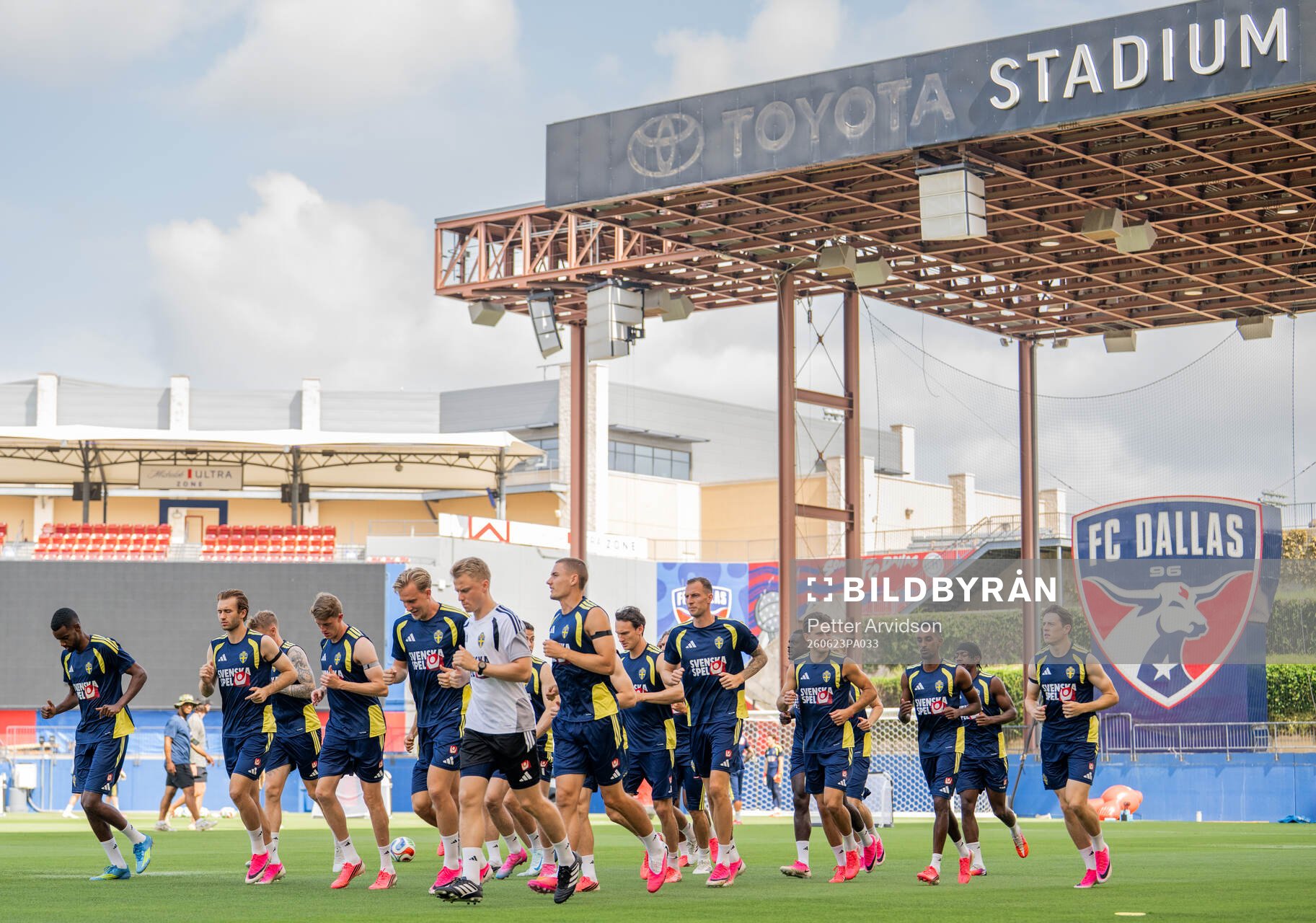 Players of the Swedish national football team at a training