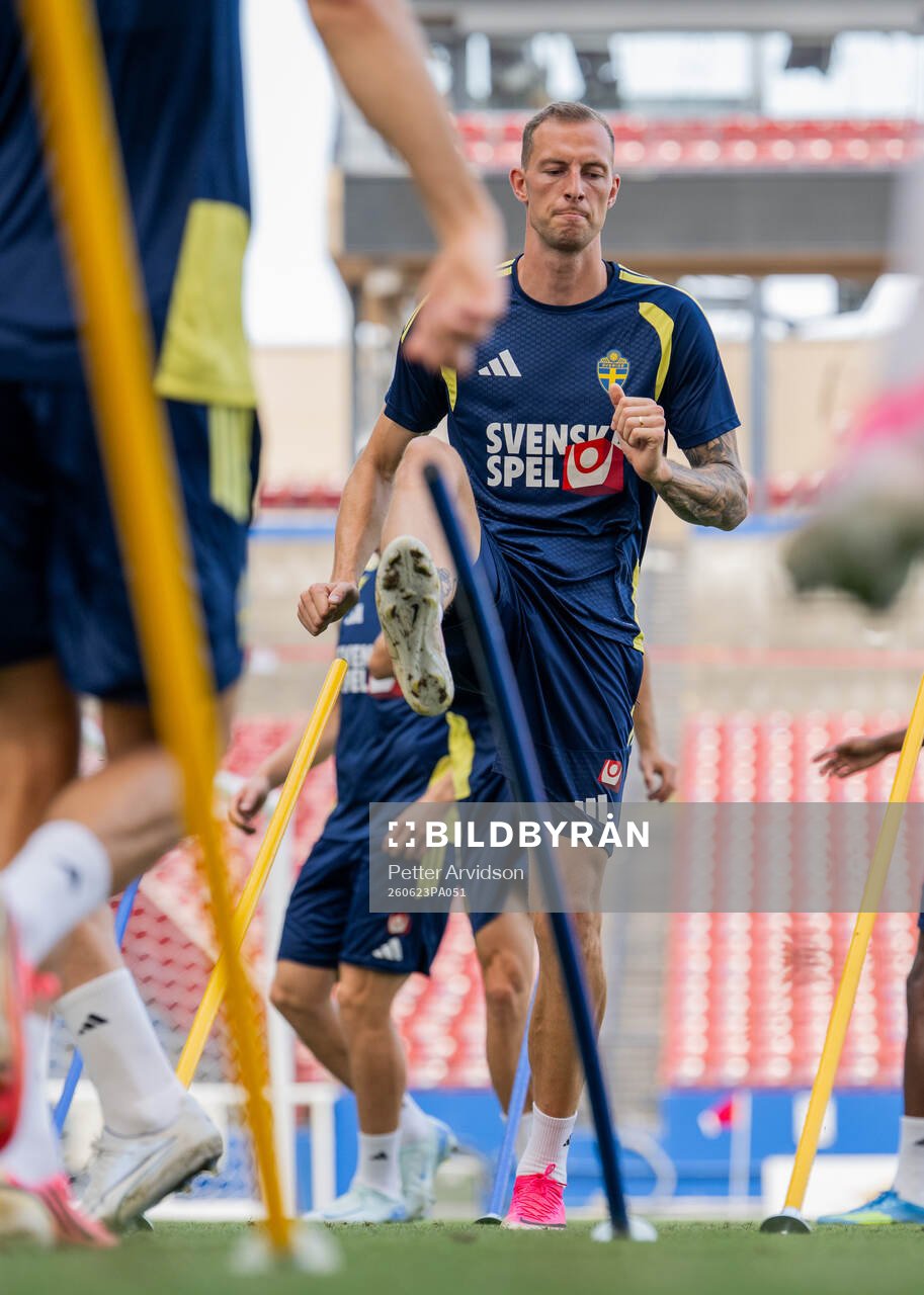 Gustaf Nilsson of the Swedish national football team at a