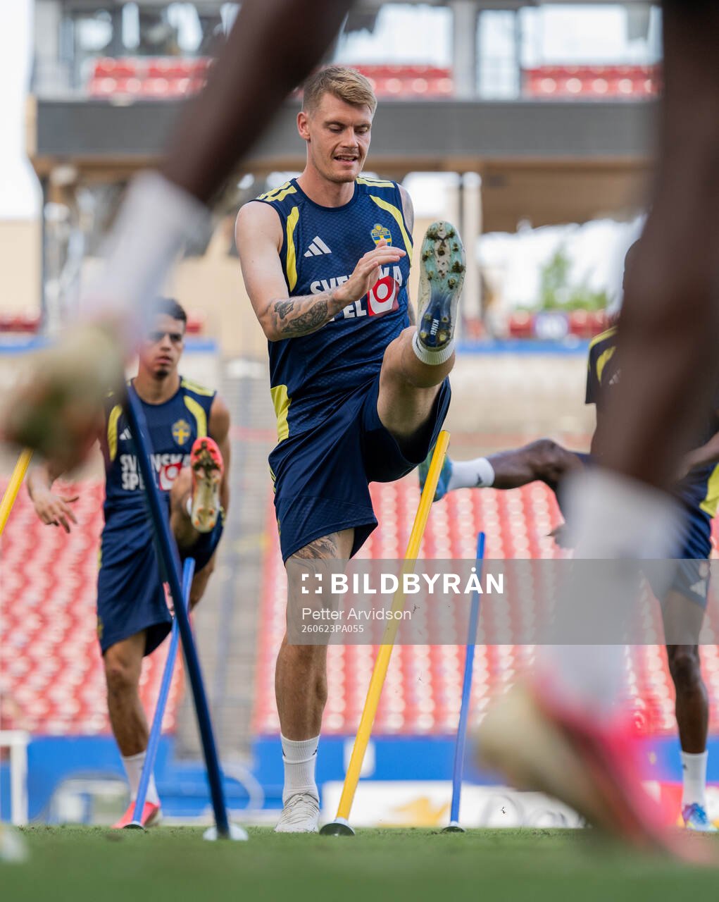 Eric Smith of the Swedish national football team at a
