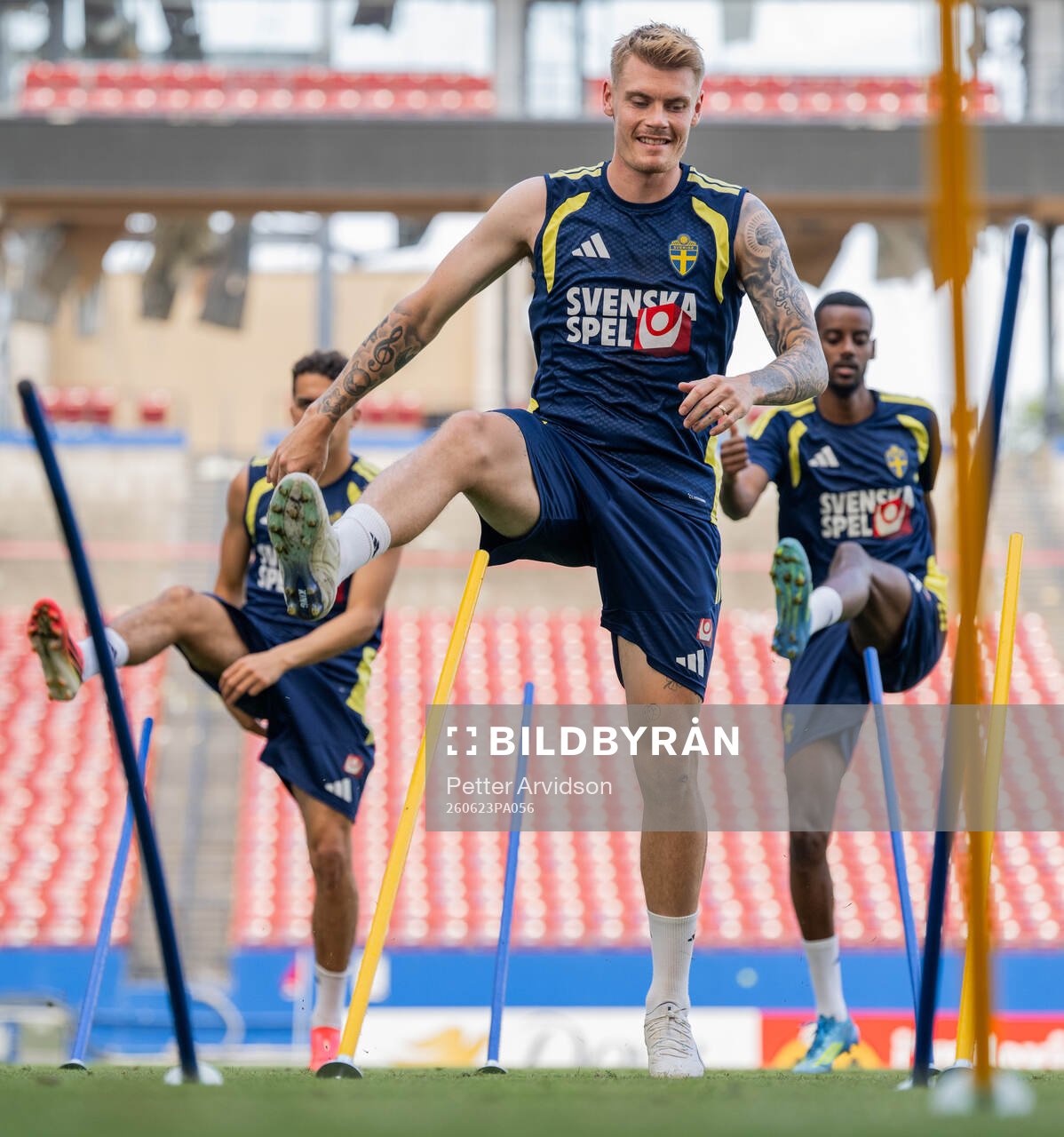 Eric Smith of the Swedish national football team at a
