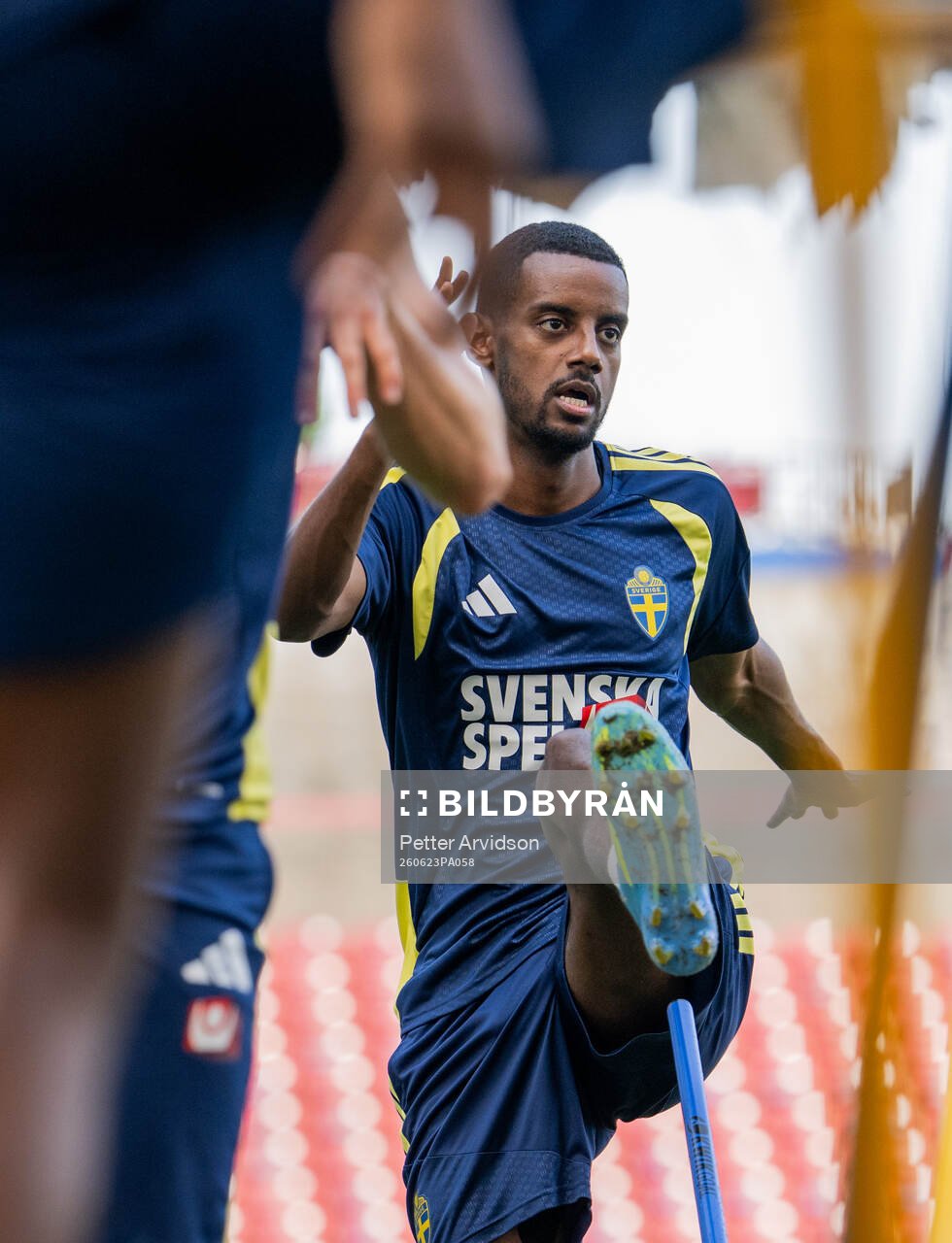 Alexander Isak of the Swedish national football team at a