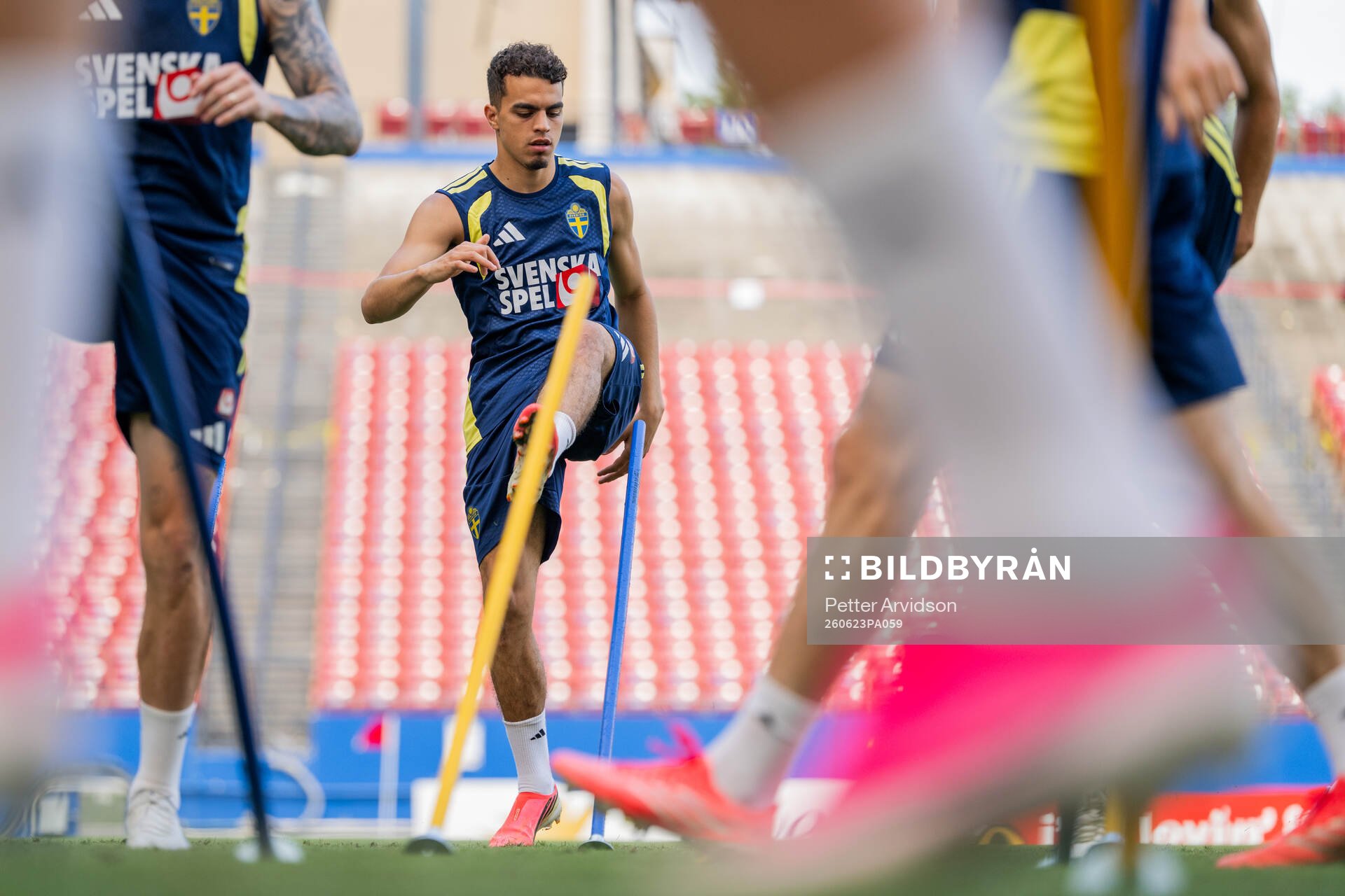 Yasin Ayari of the Swedish national football team at a
