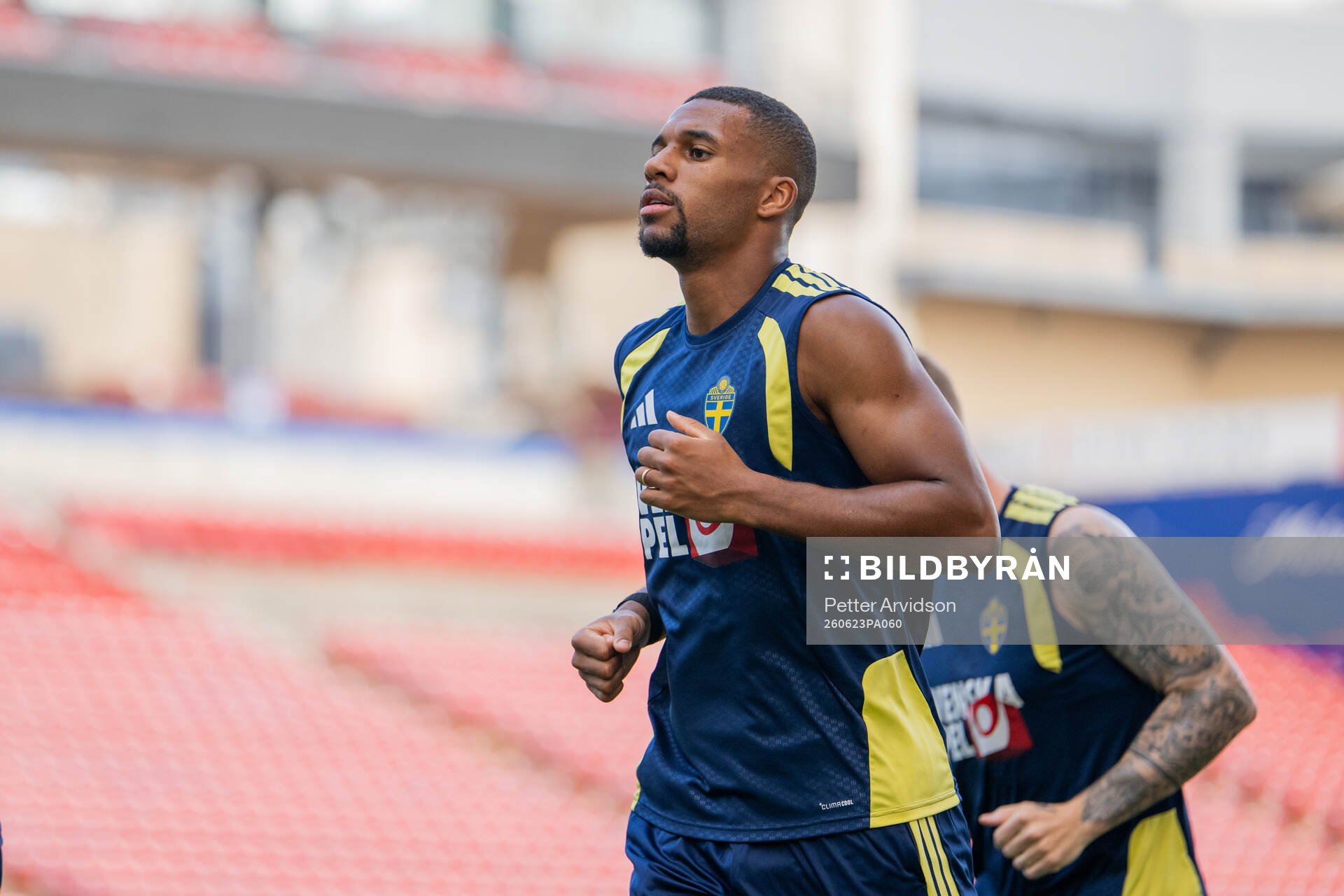 Isak Hien of the Swedish national football team at a