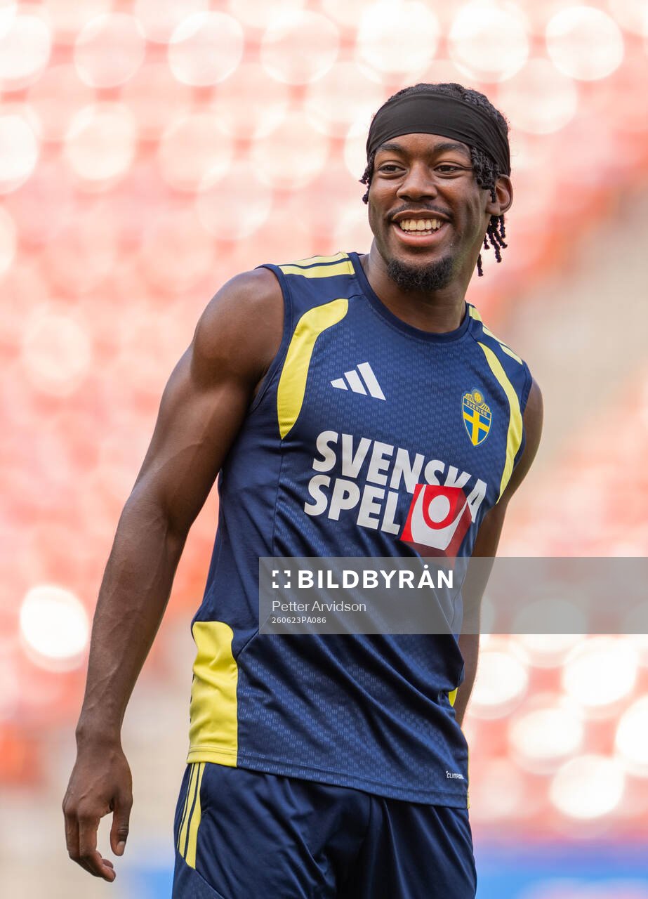 Anthony Elanga of the Swedish national football team at a