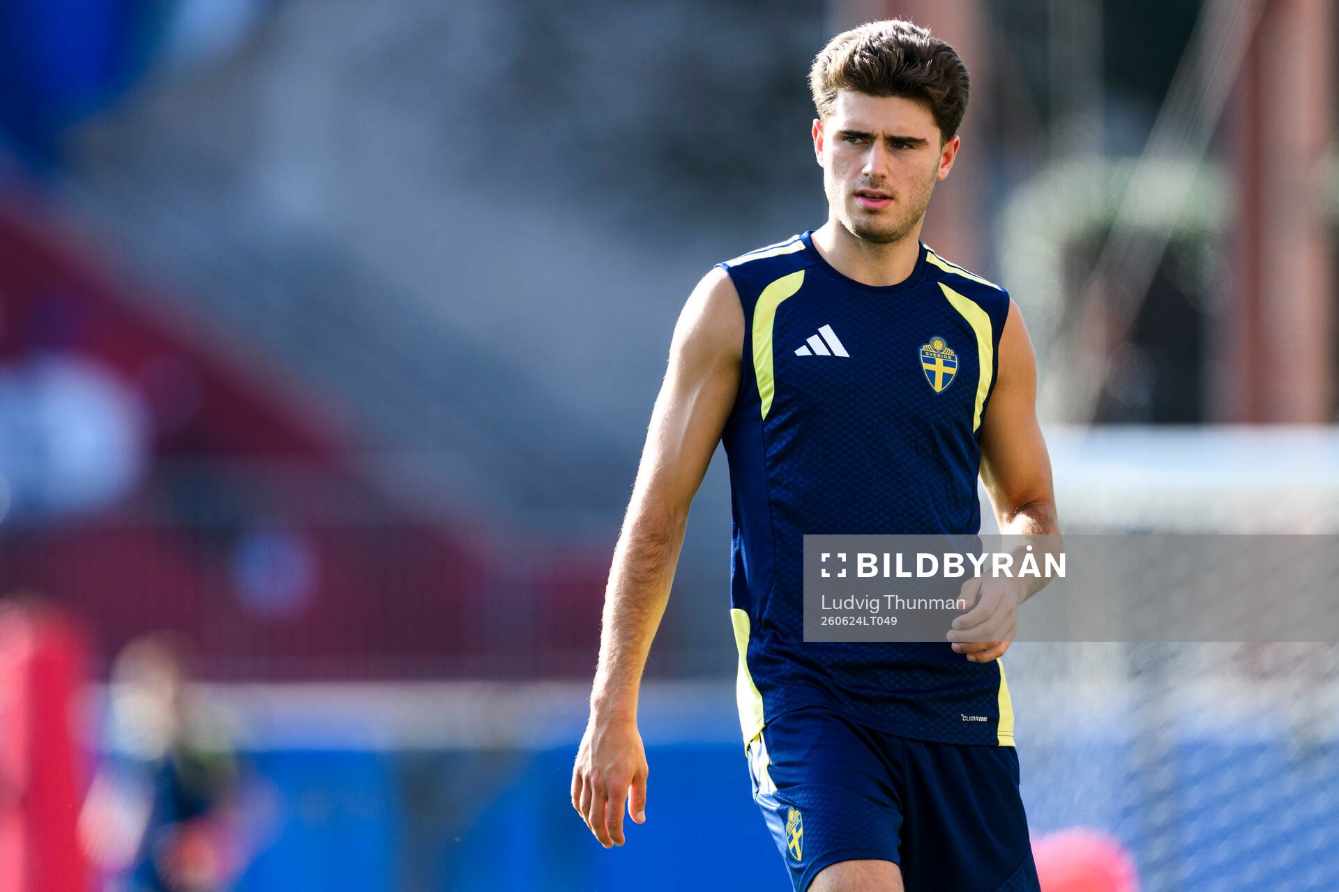 Besfort Zeneli of the Swedish national football team at a