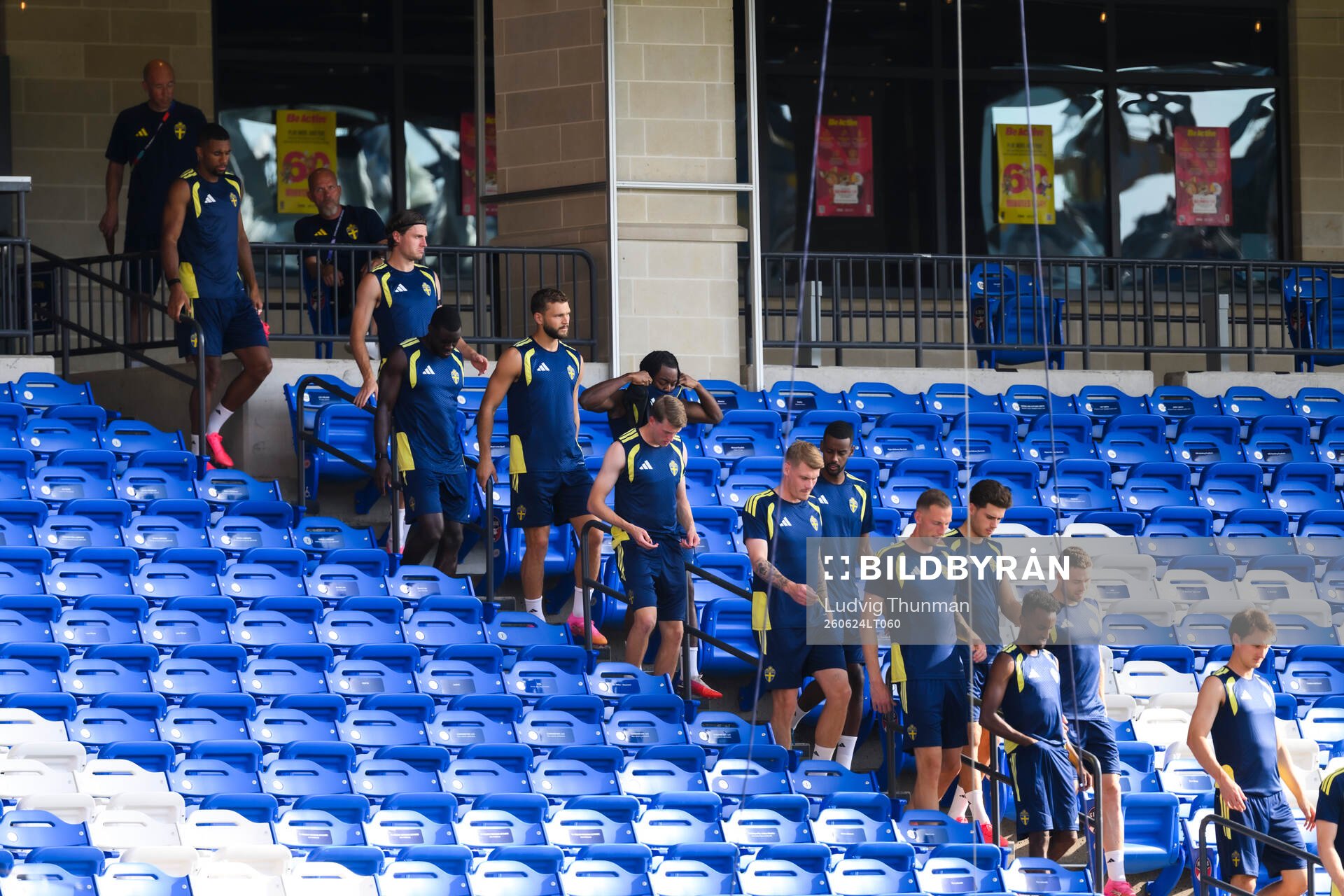 Players of the Swedish national football team at a training