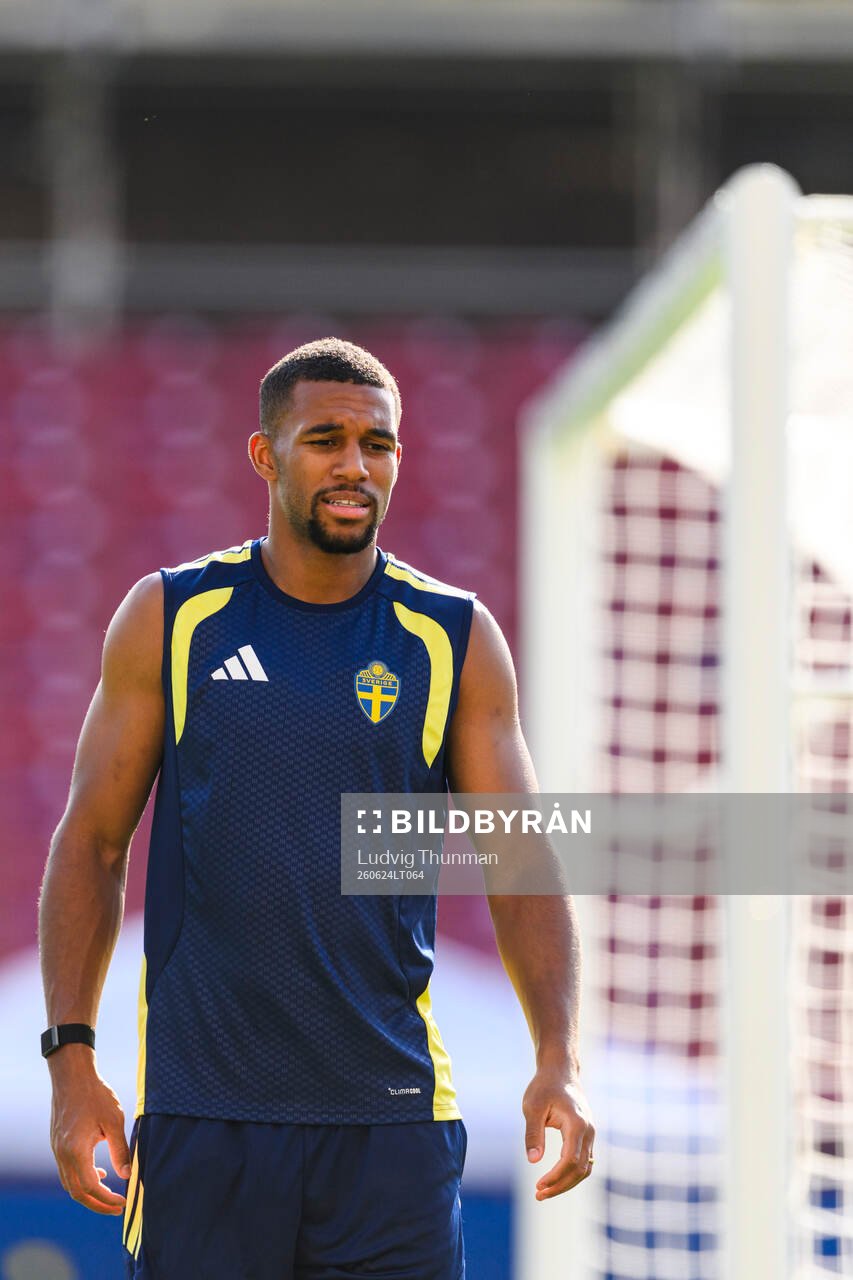 Isak Hien of the Swedish national football team at a